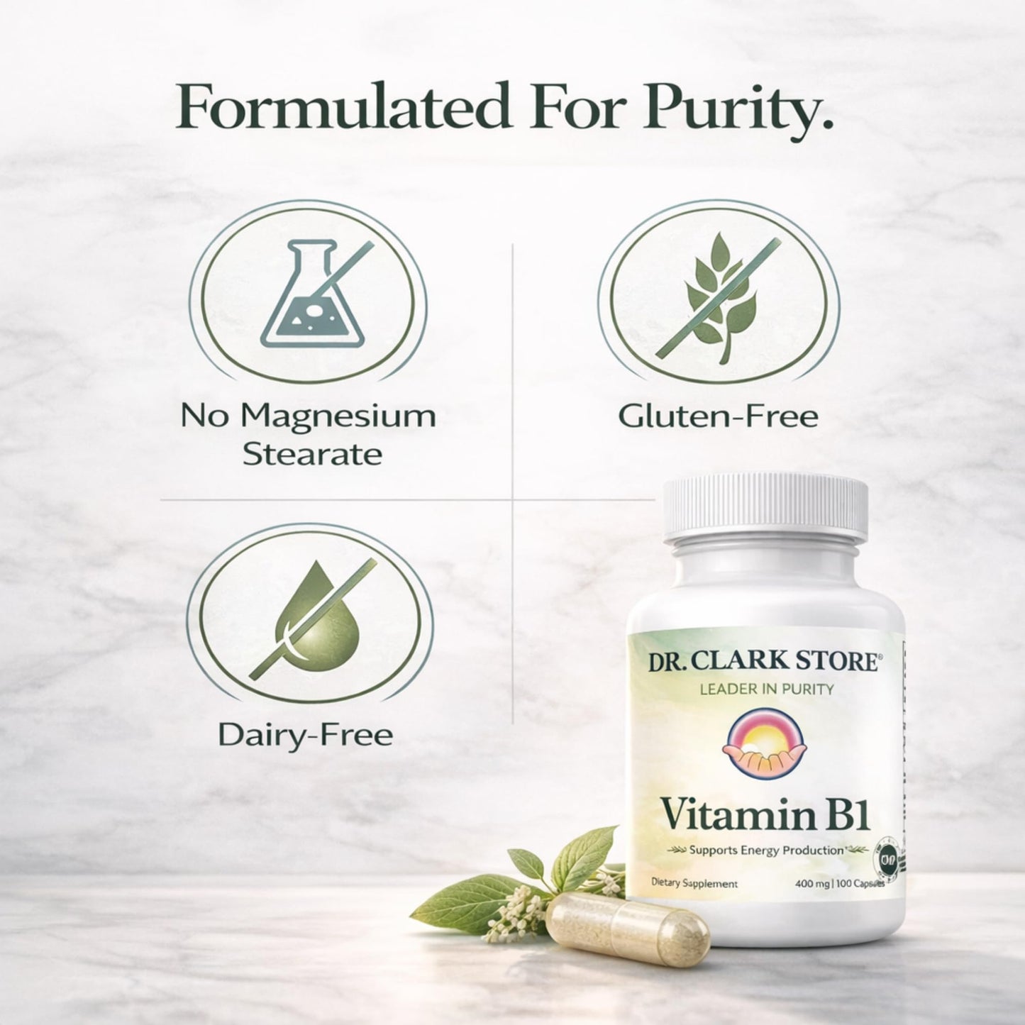 Dr Clark Store Vitamin B1 Thiamine 400mg 100 Capsules