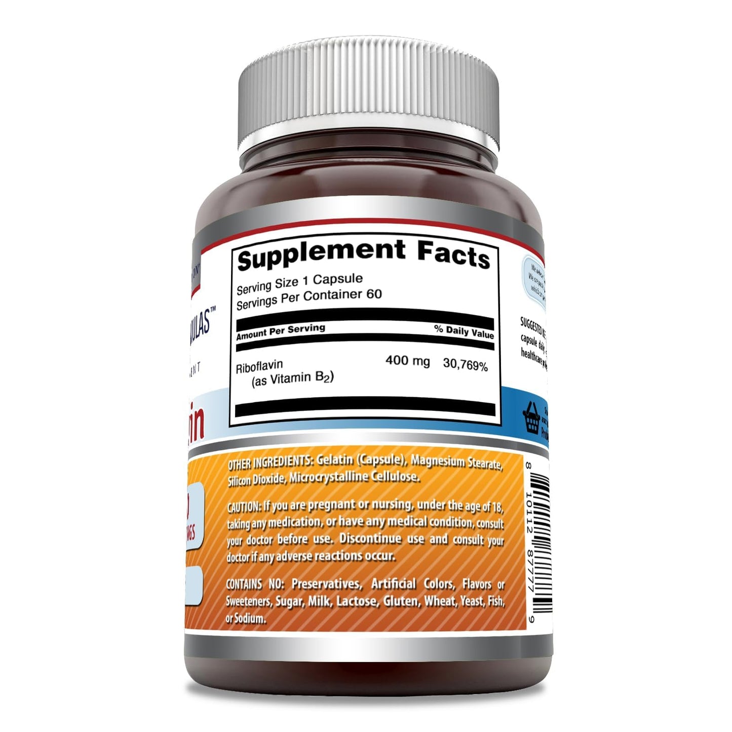 Amazing Nutrition Riboflavin 400 mg Capsules 1 Count