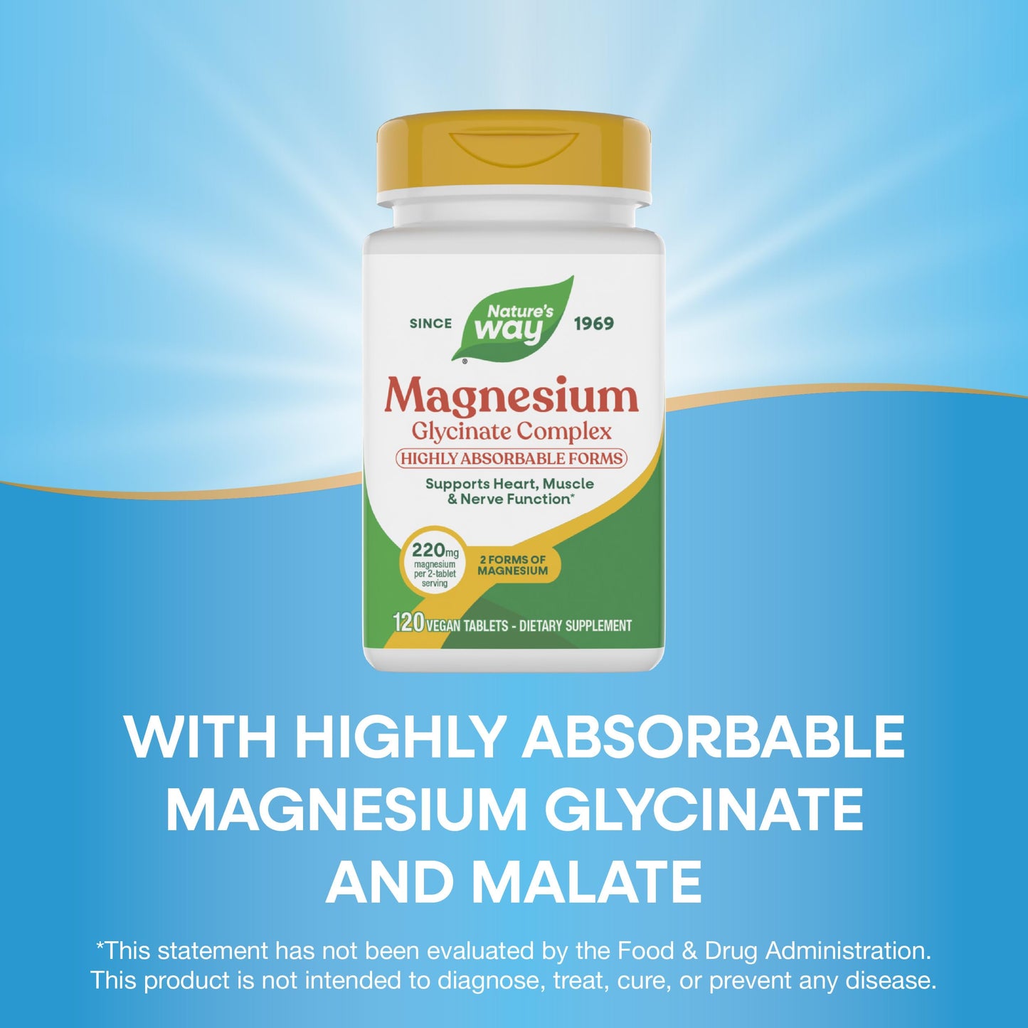 Nature's Way Magnesium Glycinate Complex, 120 Capsules