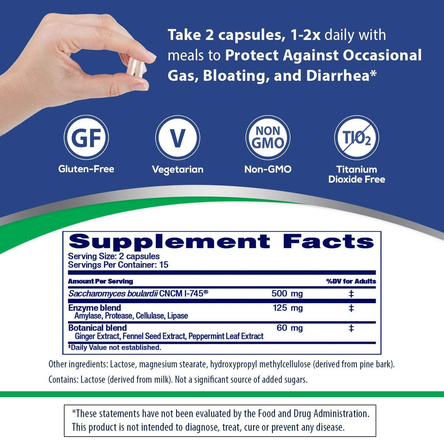 Florastor Advanced Gas & Bloat Probiotic Capsule 60 Count