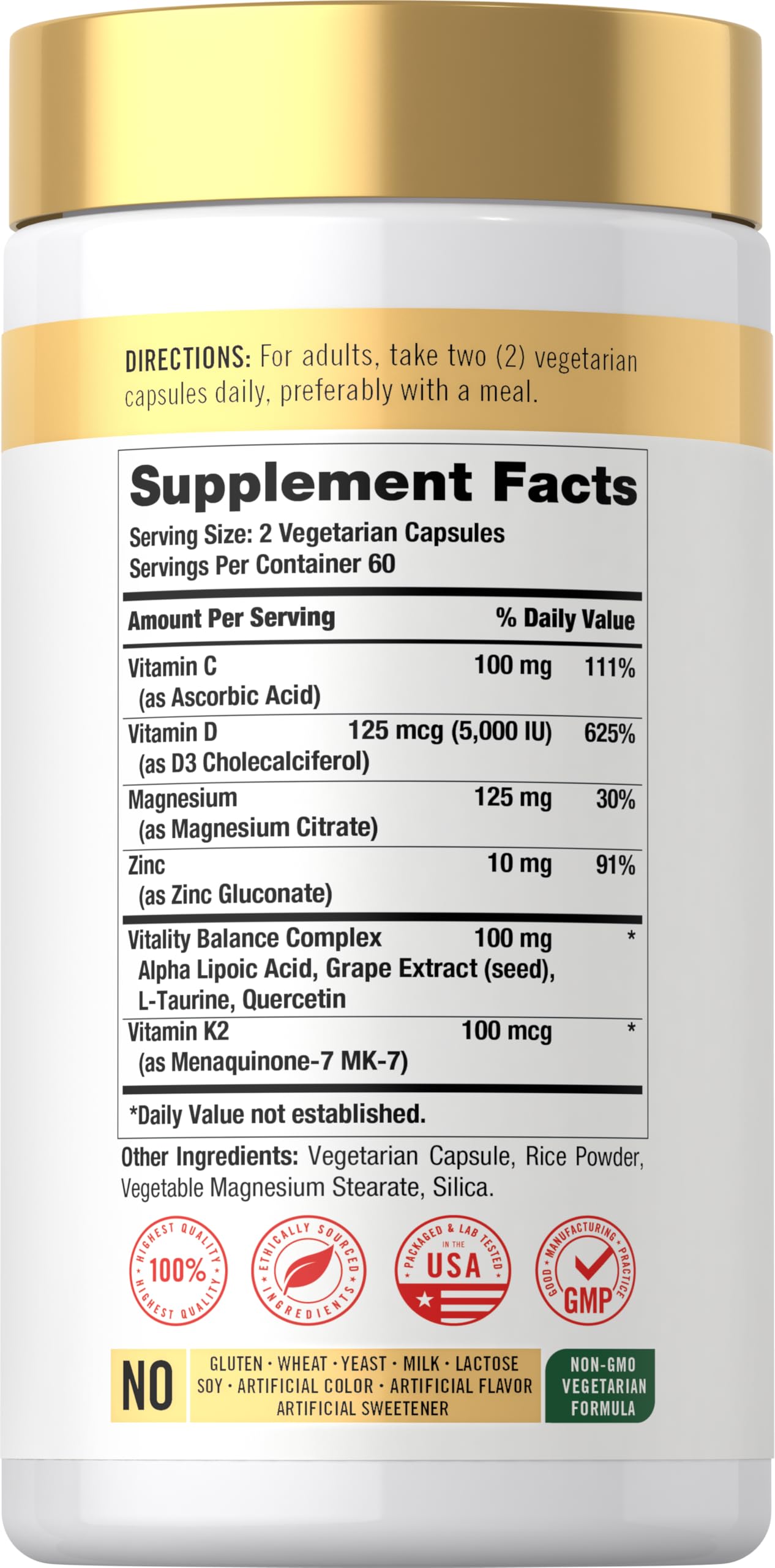 Carlyle Vitamin D3 K2 Capsule 120 Count
