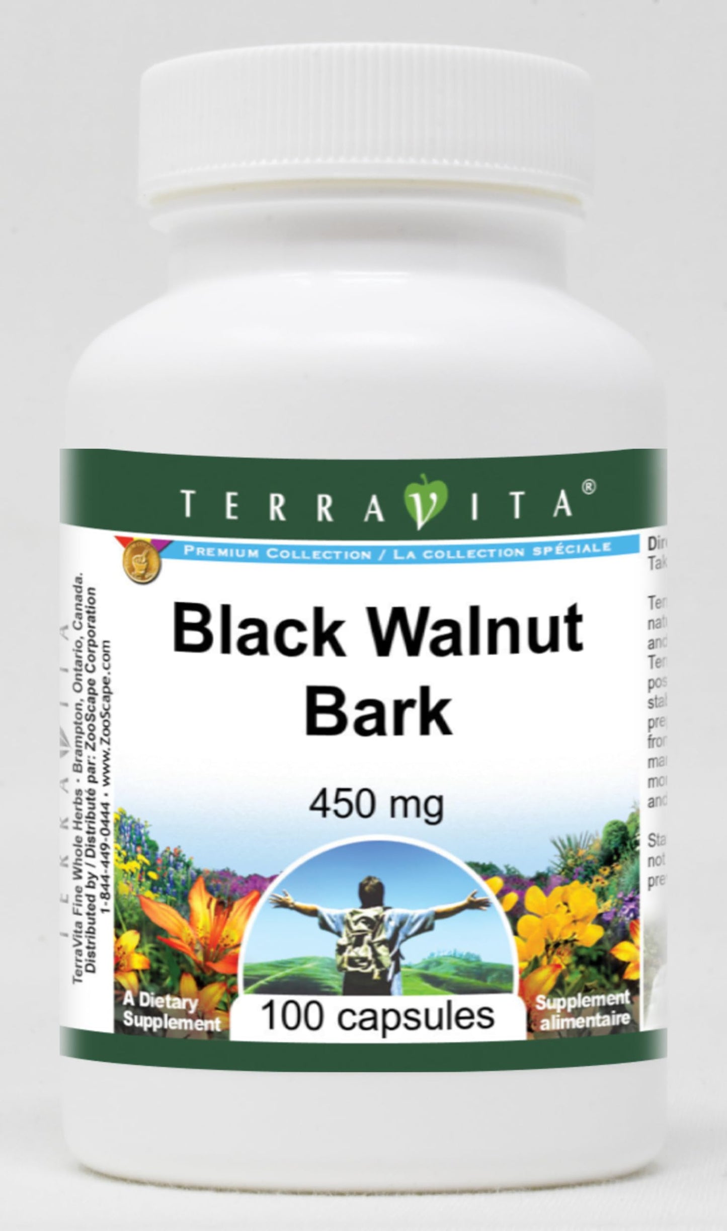 Terravita Black Walnut Bark 450 mg 300 Capsules