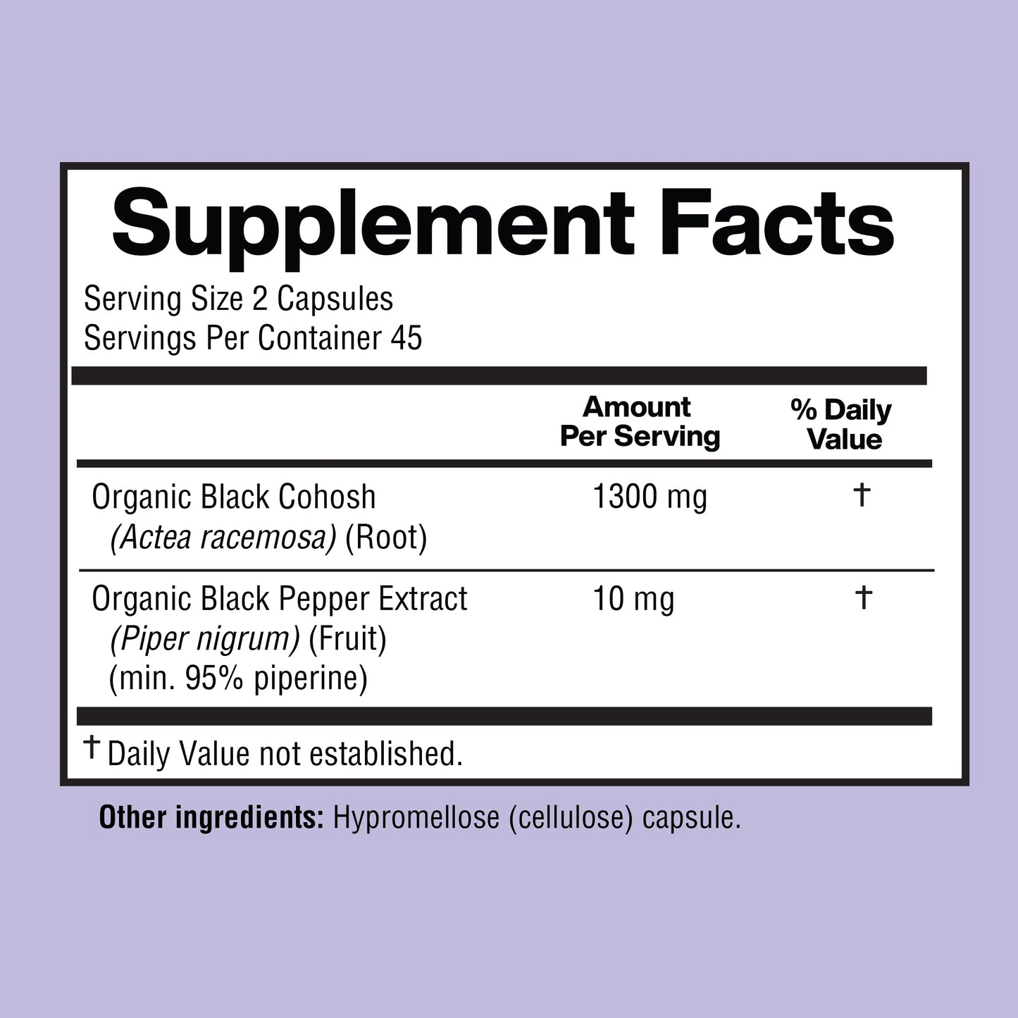 Happi Mi Nutrition Black Cohosh Capsules 90 Count