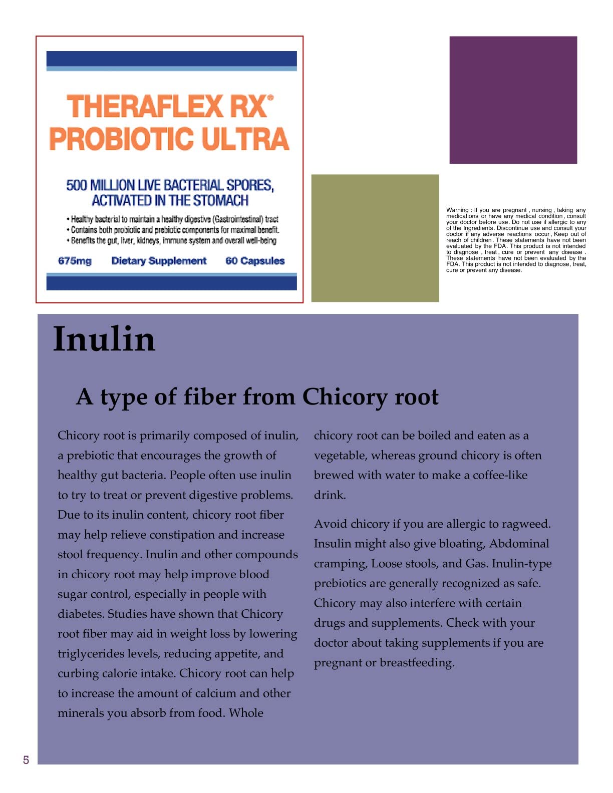 Theraflex RX Probiotic Ultra-Prebiotic/Probiotic Supplement Capsule 60 Count