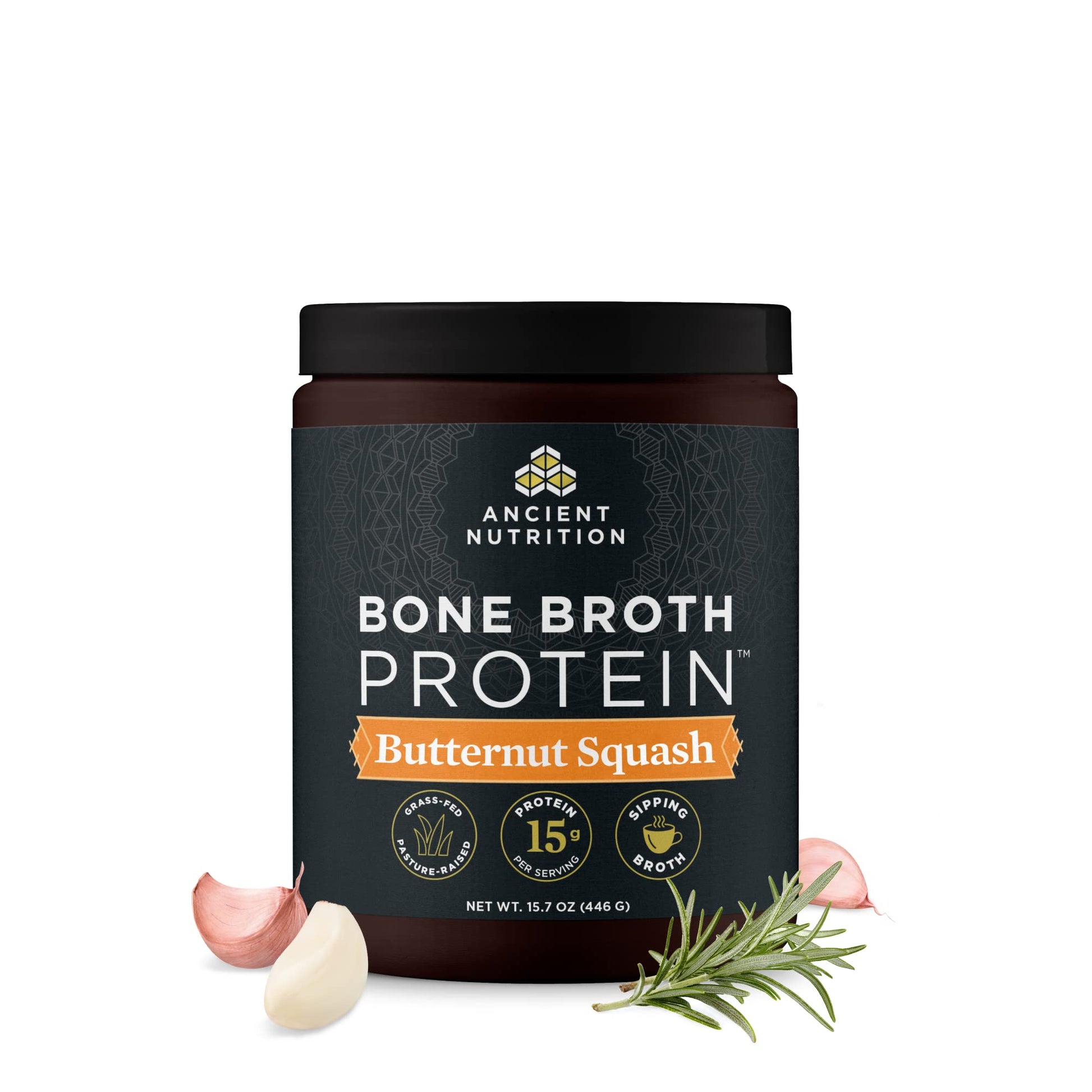Ancient Nutrition Bone Broth Protein Powder, Butternut Squash, 15 Servings