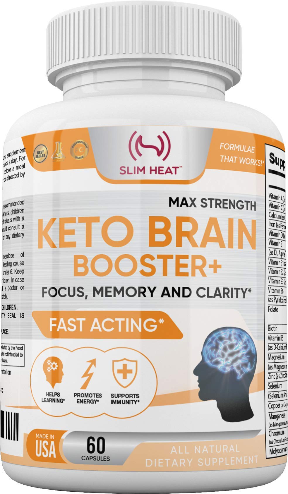 Slim Heat Keto Brain Booster 60 Capsules
