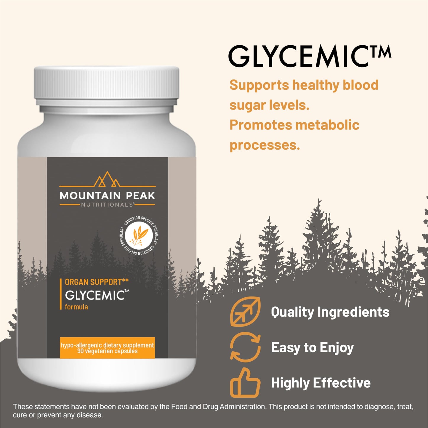 Mountain Peak Nutritionals Glycemic Formula Metabolic Support Capsule, 90 Count