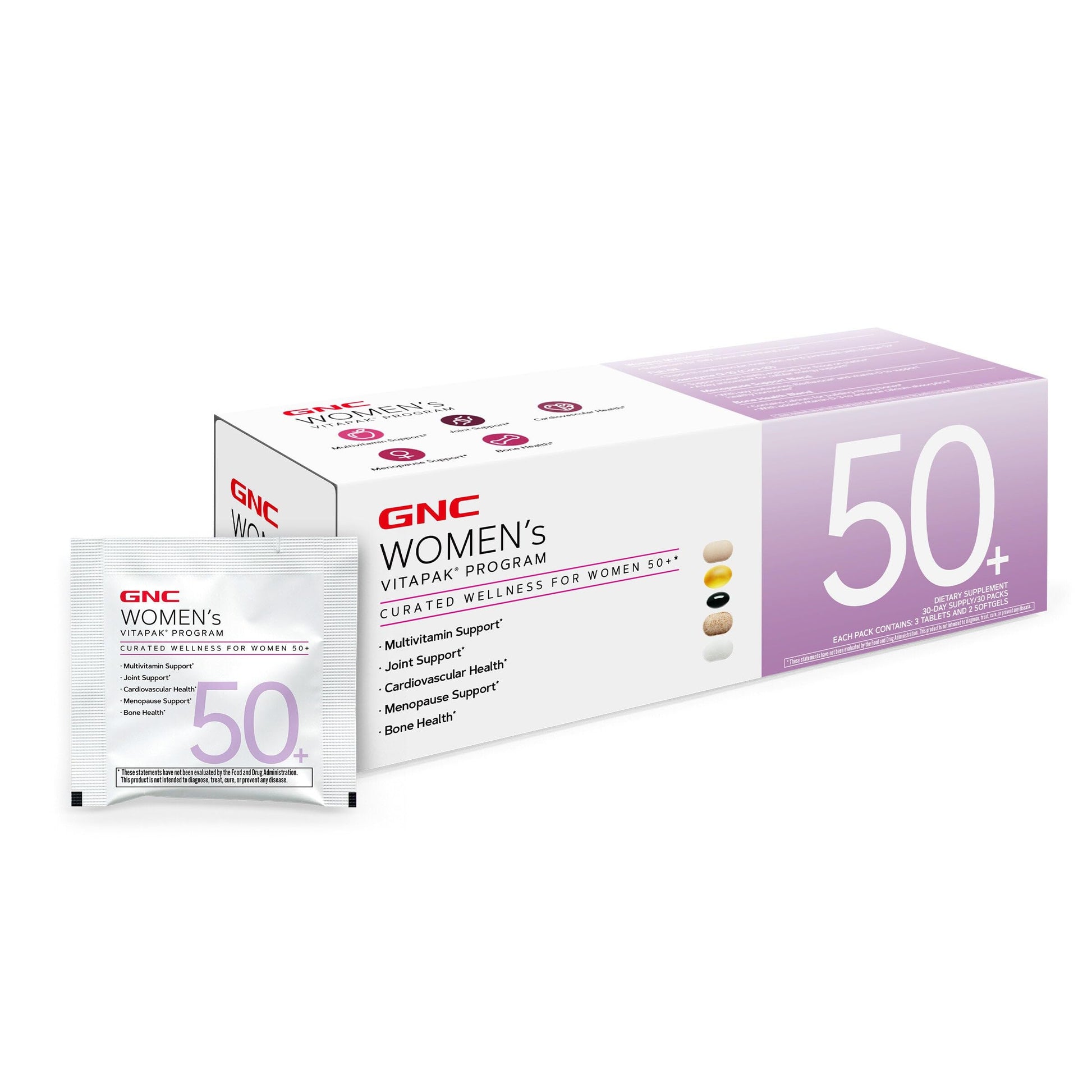 GNC Women’s 50+ Vitapak 5-in-1 Multivitamin Pack Capsule, 30 Count