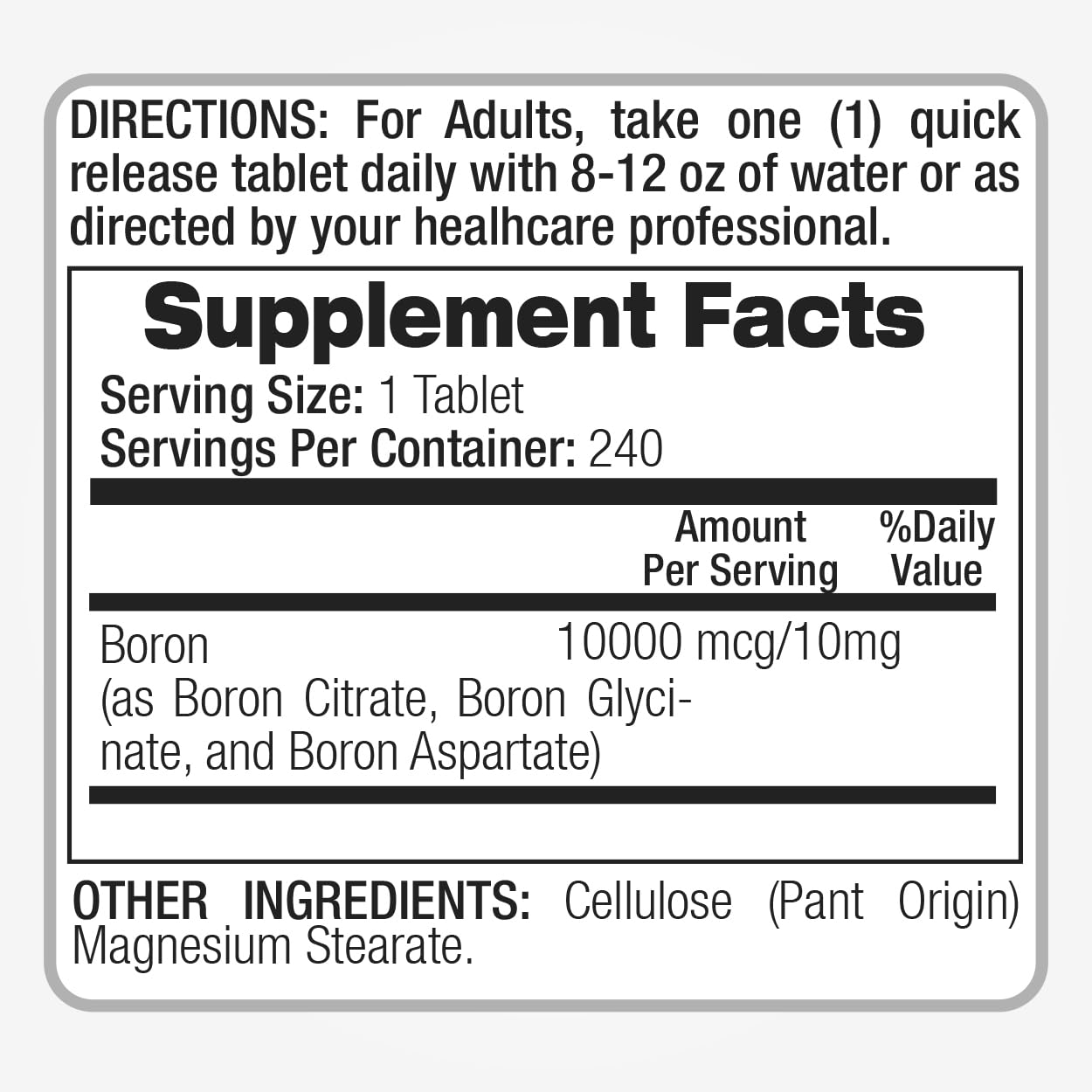 FITO MEDIC'S Boron 10 mg Tablets for Men, 480 count