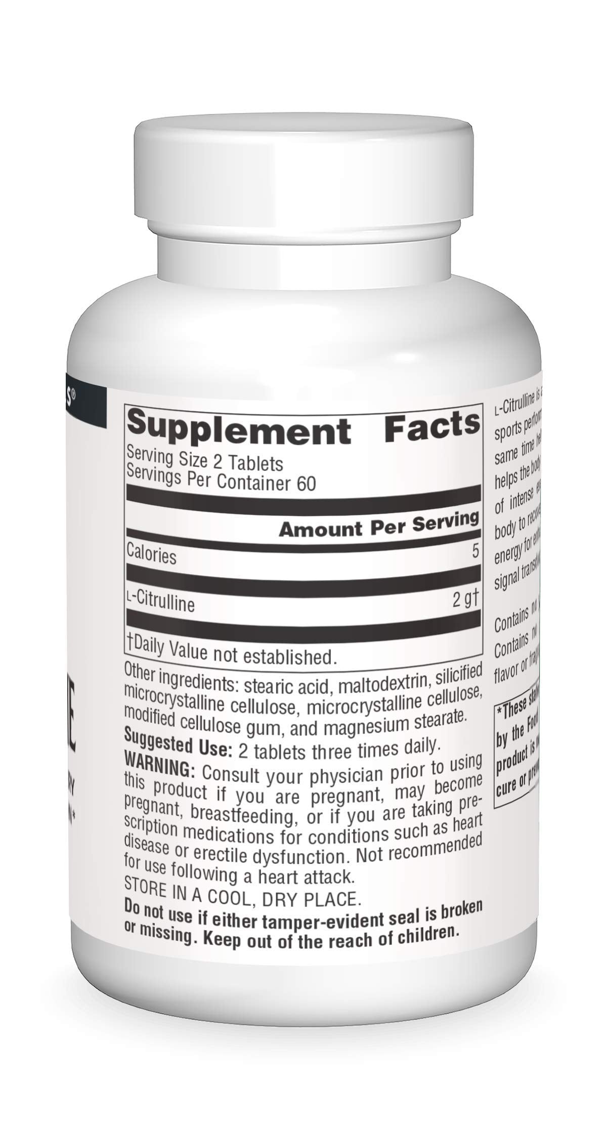 Source Naturals L-Citrulline 1000mg Nitric Oxide Booster, 120 Tablets