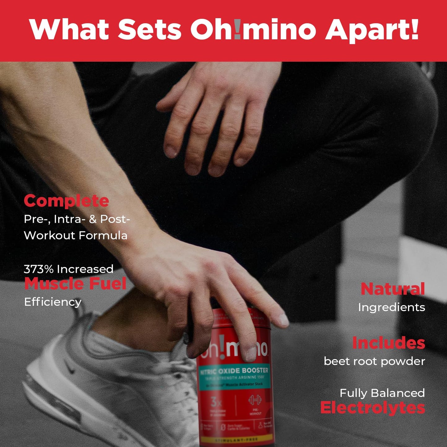 Oh!mino L-Arginine Nitric Oxide Supplement Capsule, 120 Count
