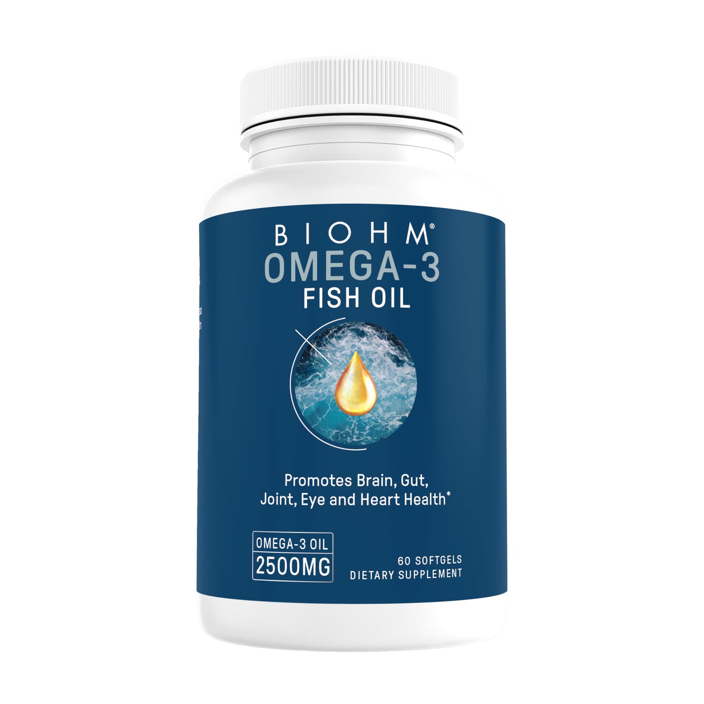 BIOHM Omega-3 Fish Oil 2500mg Softgel, 60 Softgels