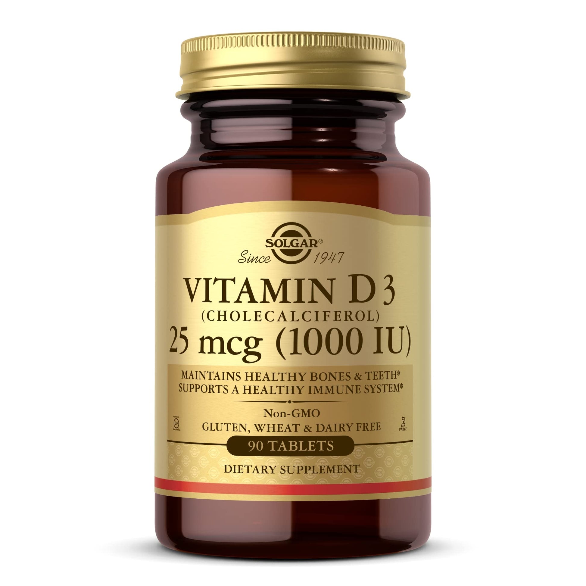 Solgar Vitamin D3 1000 IU Tablets, 90 Count