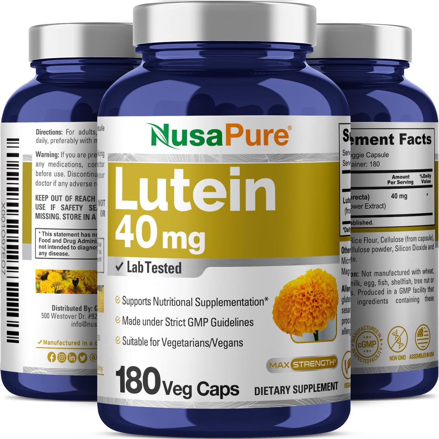 NusaPure Lutein 40mg Capsule, 180 Capsules