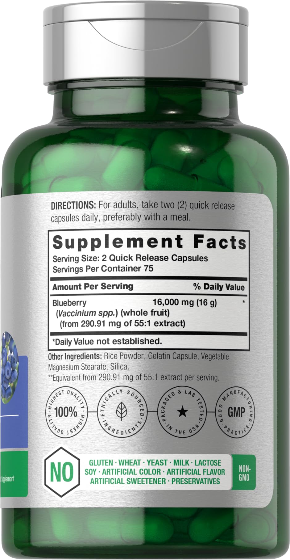 Horbäach Blueberry Concentrate Extract Supplement Capsules 150