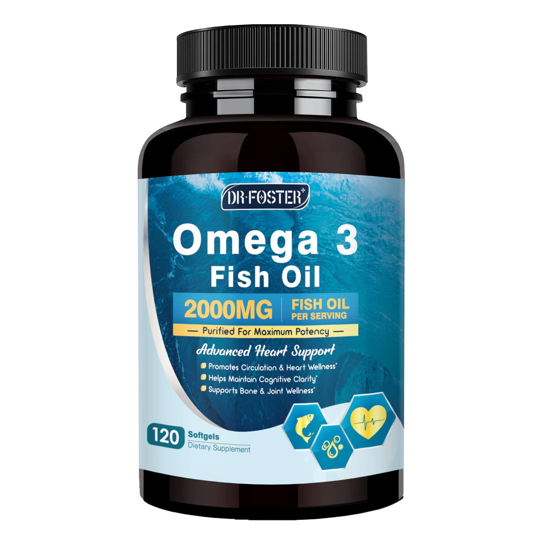 DRFOSTER Omega-3 Fish Oil 2000mg Softgels 120