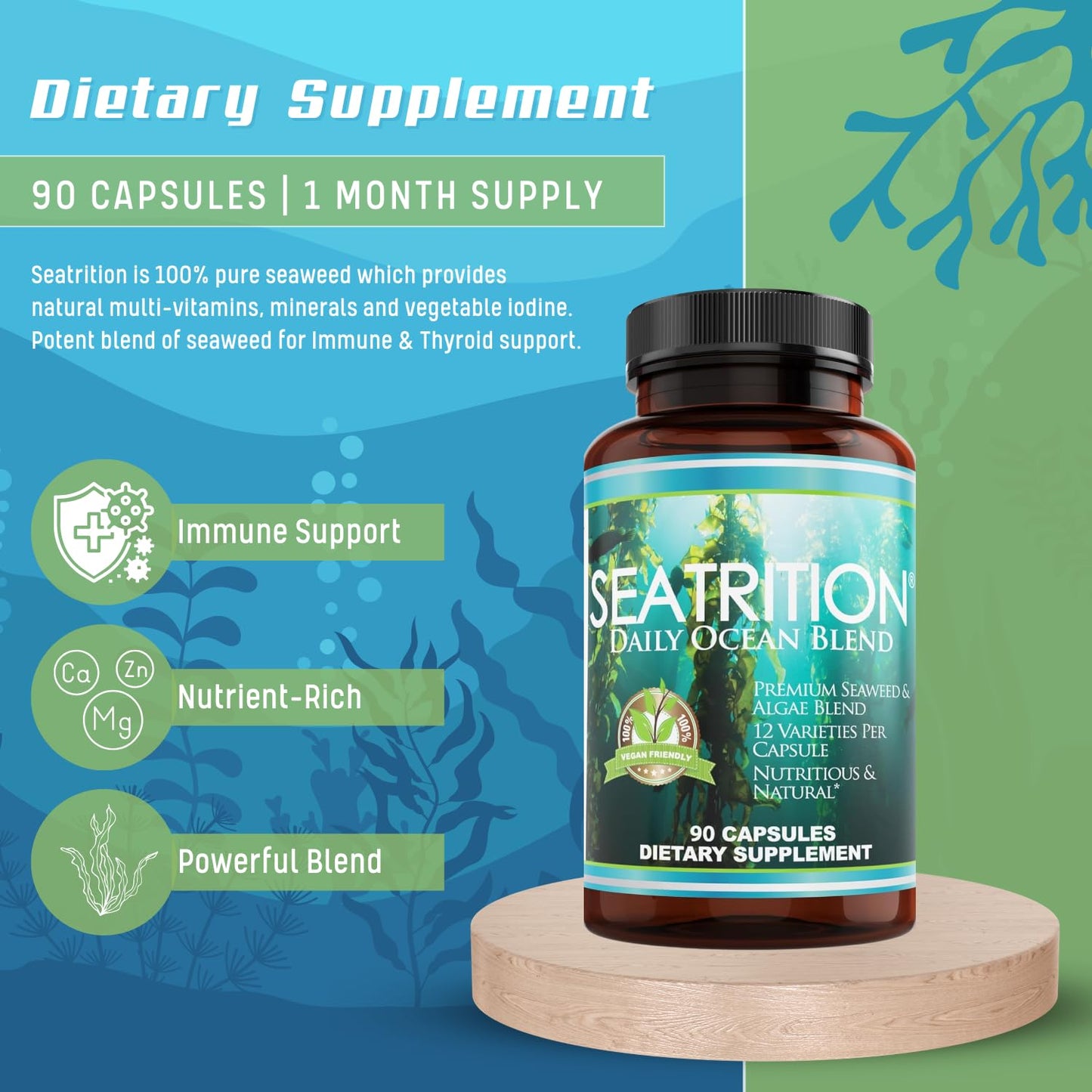 Daily Health Seatrition Immune Thyroid Support Capsule, 540 Count