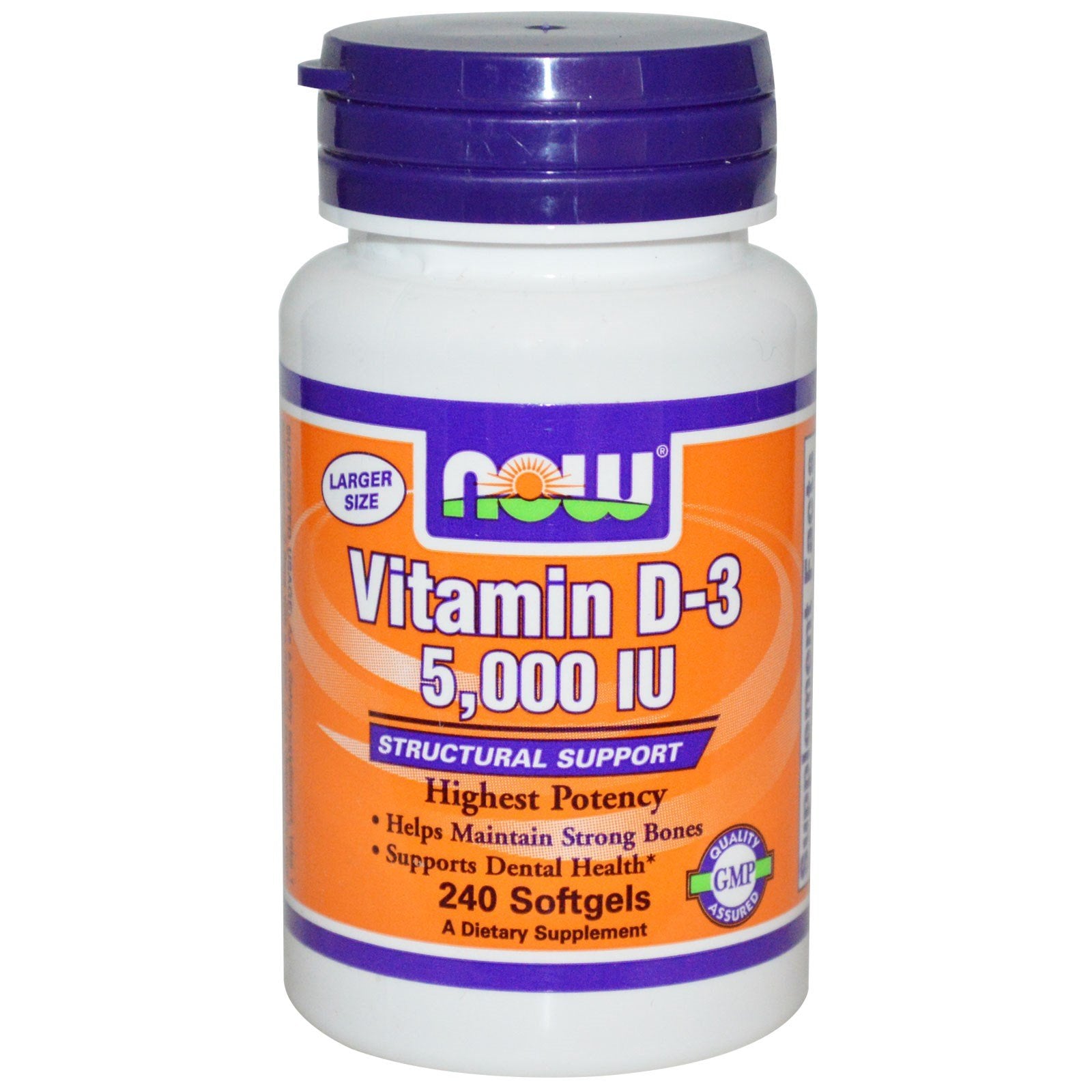 NOW Foods Vitamin D-3 5000 IU Softgels, 480 Softgels
