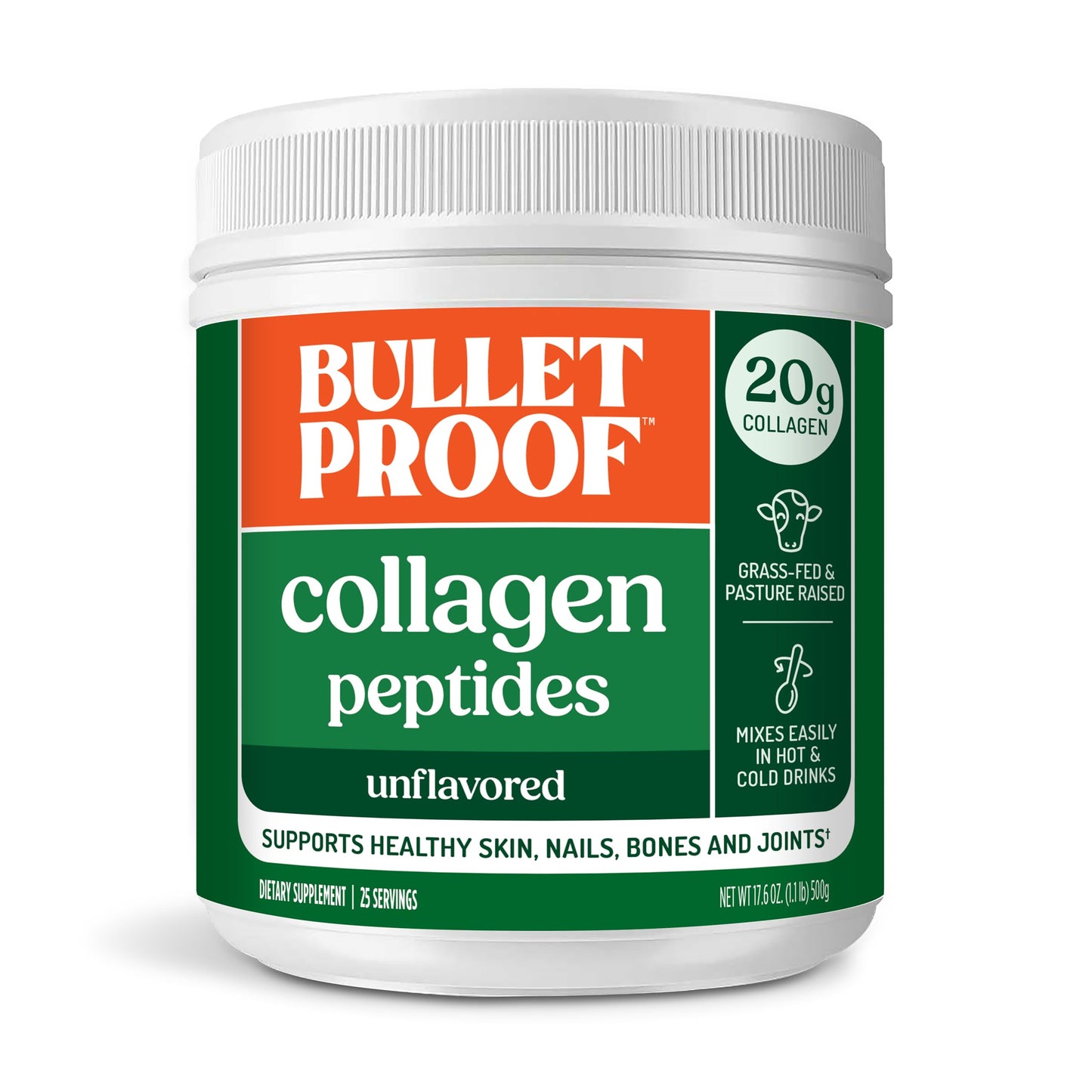 Bulletproof Unflavored Collagen Peptides Powder, 17.6 Ounces