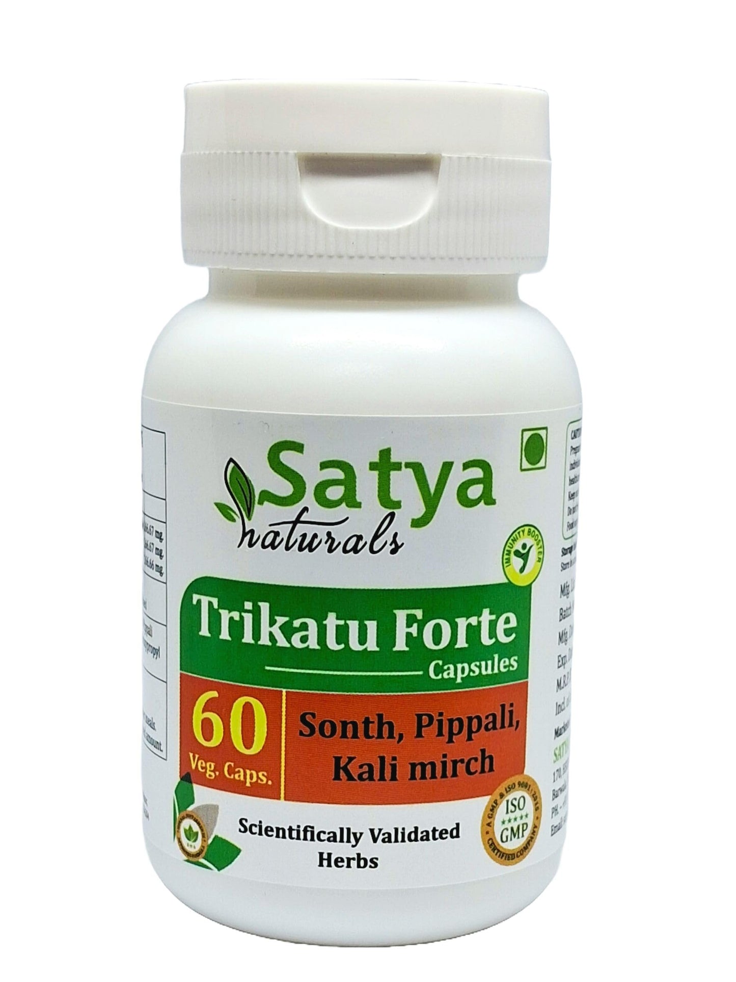 Satya Naturals Trikatu Forte Capsules 500 mg, 60 Count
