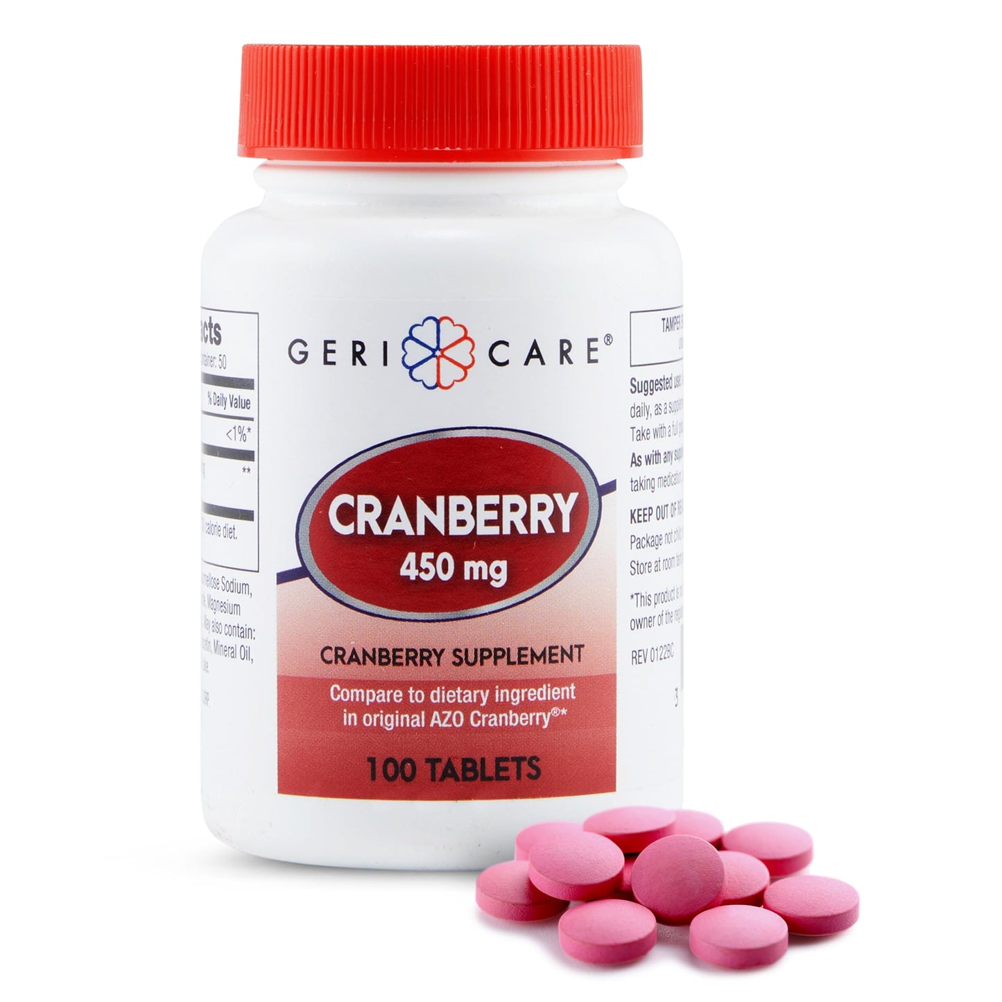 GeriCare High-Potency Cranberry Supplement 450mg Tablets, 100 Count