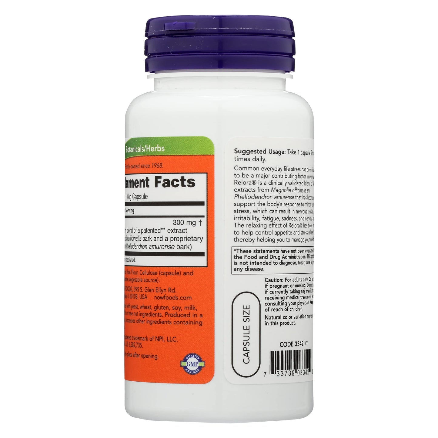 NOW Foods Relora 300 Capsule, 60 Count