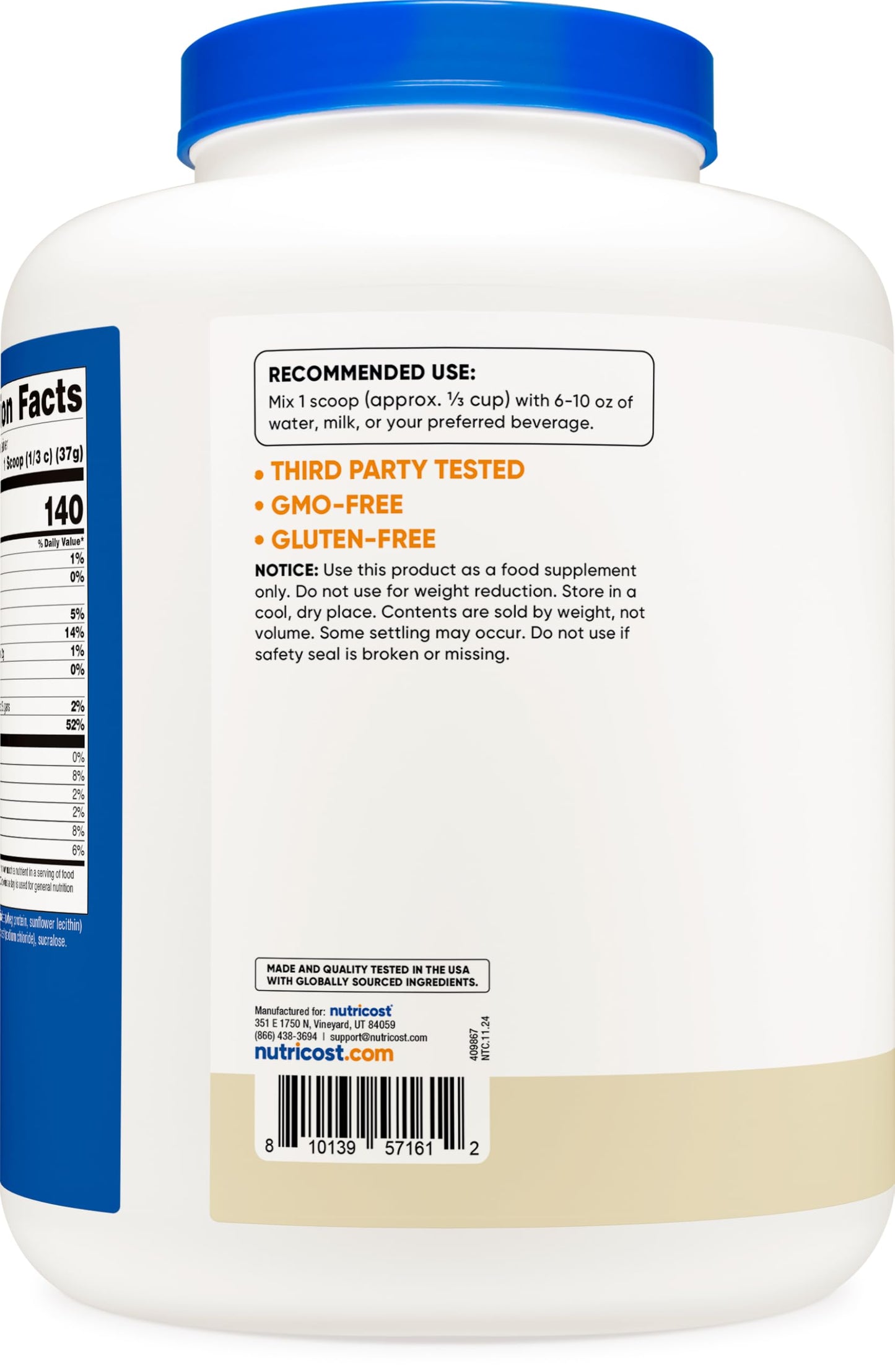 Nutricost Isolate Whey Protein Powder Vanilla 80 Servings