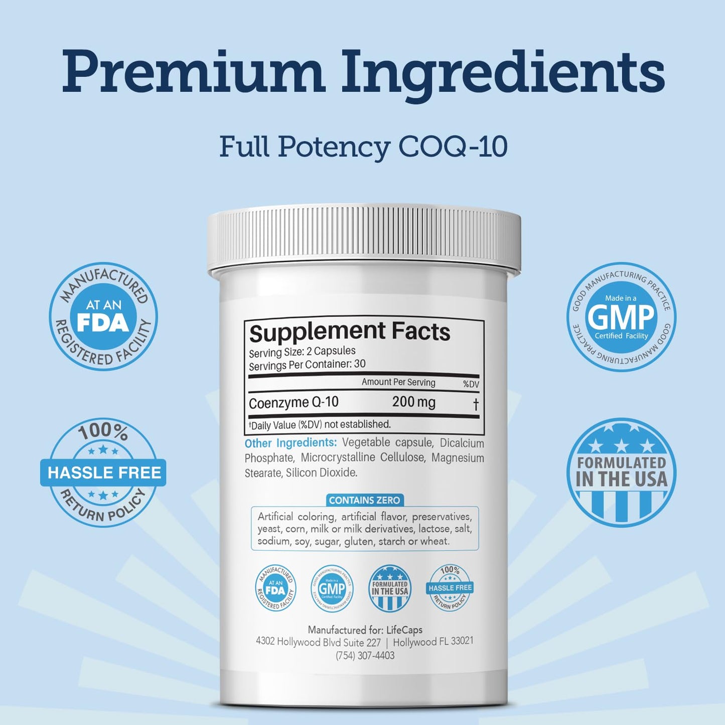 LifeCaps CoQ10 200mg Capsule, 60 Count