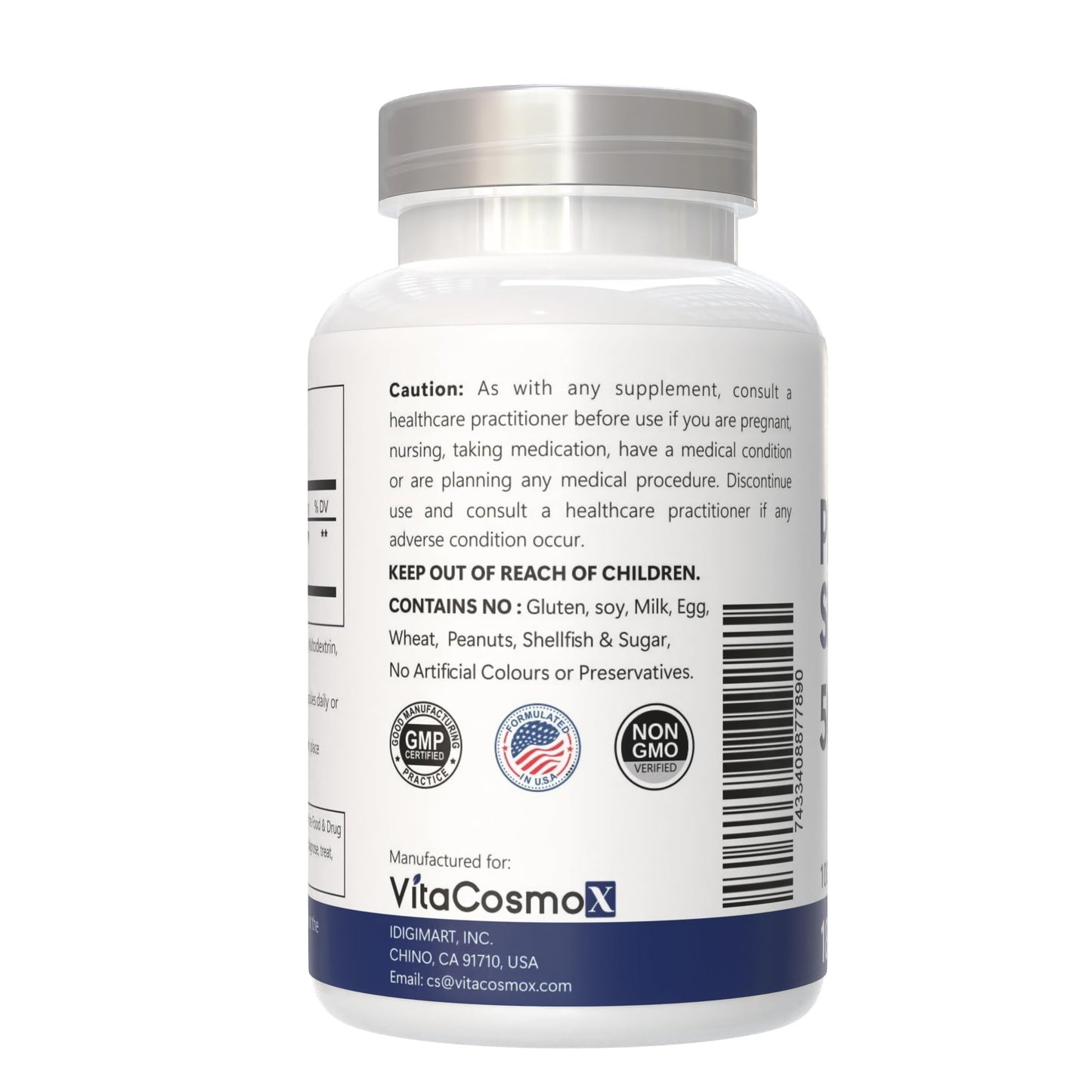 VitaCosmoX Phosphatidylserine 500mg, 180 Capsules
