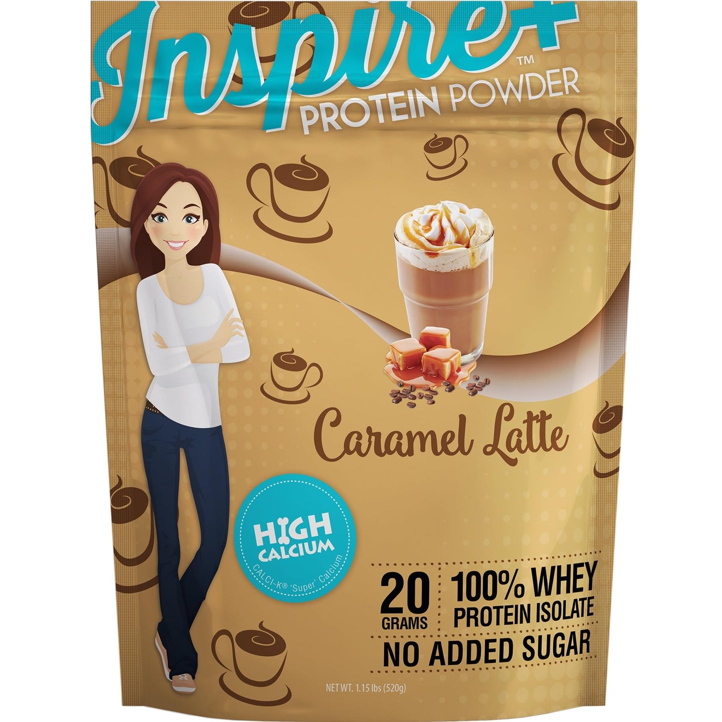 Bariatric Eating Inspire Caramel Latte Sugar-Free 20g Whey Protein Isolate Powder, 20 Servings