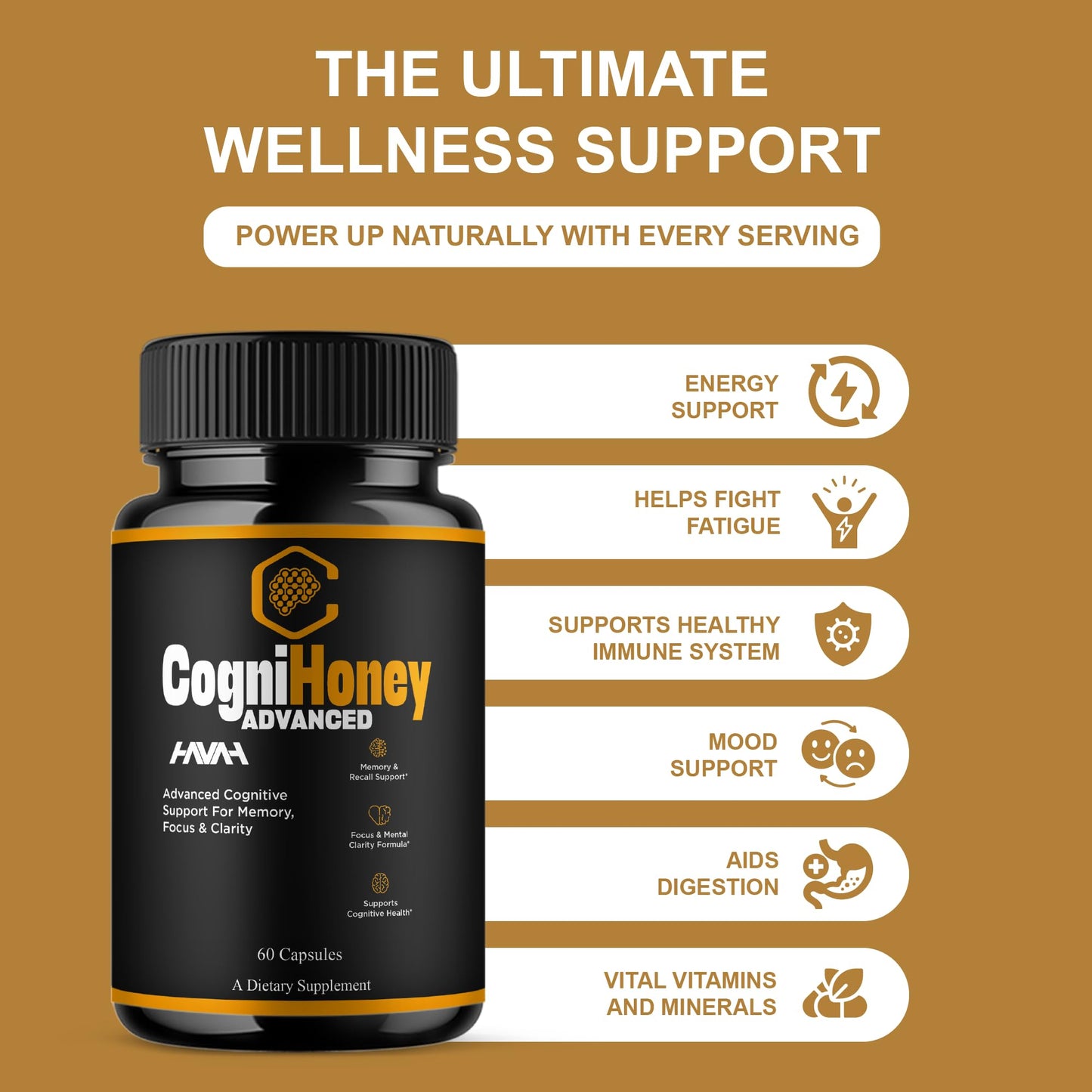 Havah CogniHoney Advanced Brain Health Formula Supplement Capsule 60 Count