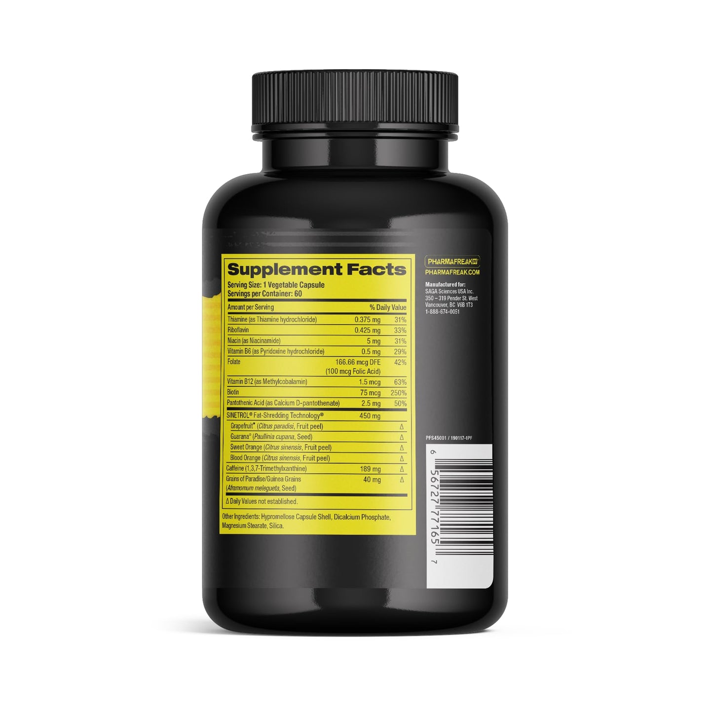 Pharmafreak Ripped Freak 2.0 – Advanced Training Support Complex with Sinetrol® Citrus Polyphenols and B-Vitamins Capsules, 60 Capsules