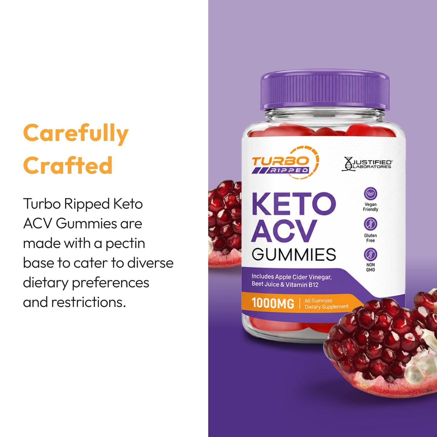 Justified Laboratories Turbo Ripped Keto ACV Gummies Gummy 120