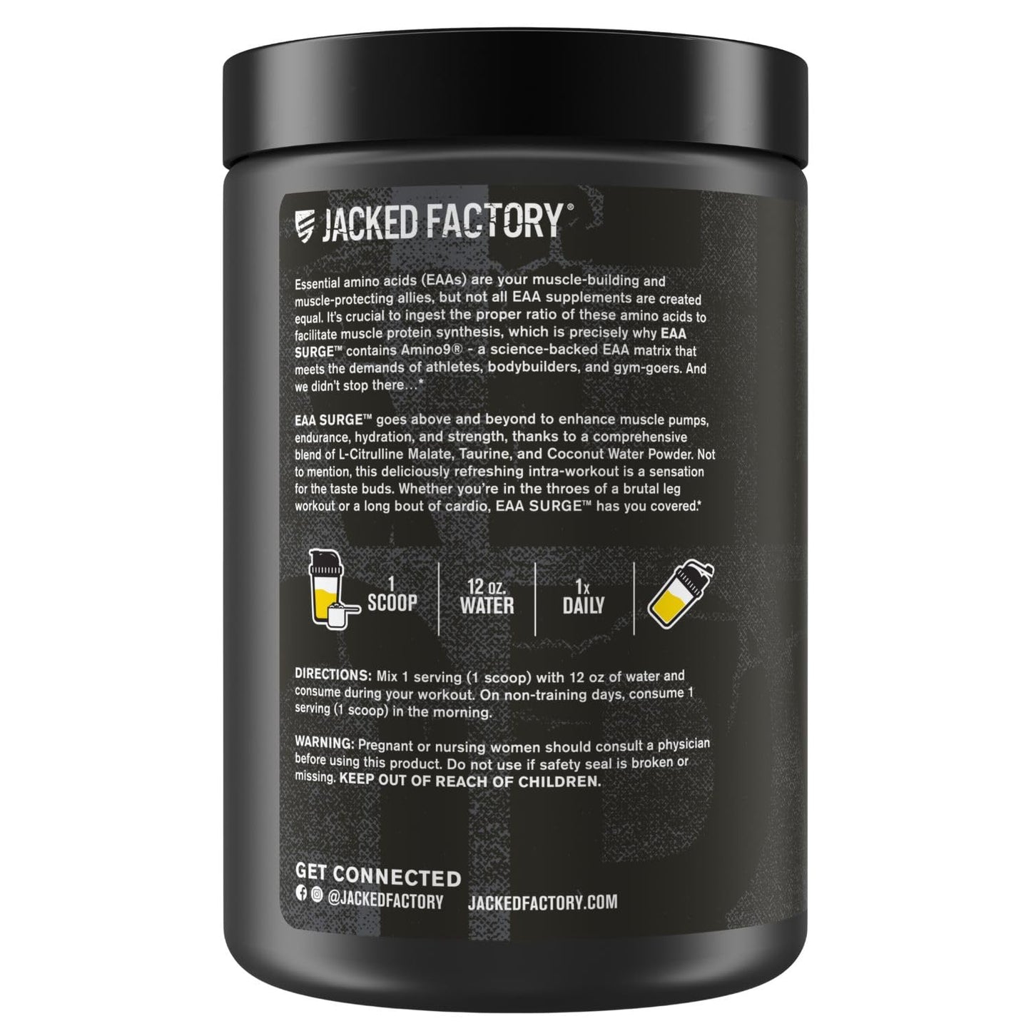 Jacked Factory EAA Surge Essential Amino Acids Powder - BlackBerry Lemonade, 10 Servings