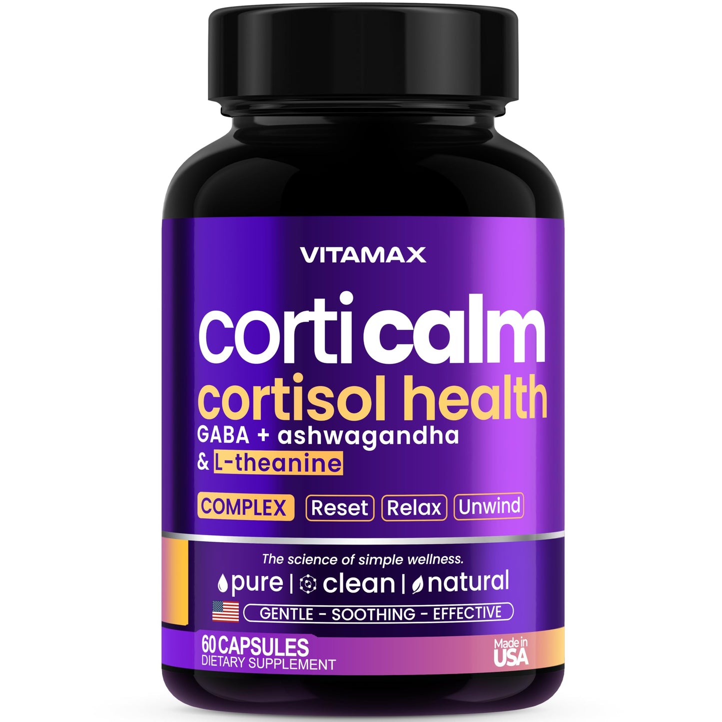 Vitamax Cortisol Supplements Capsules, 60 Count
