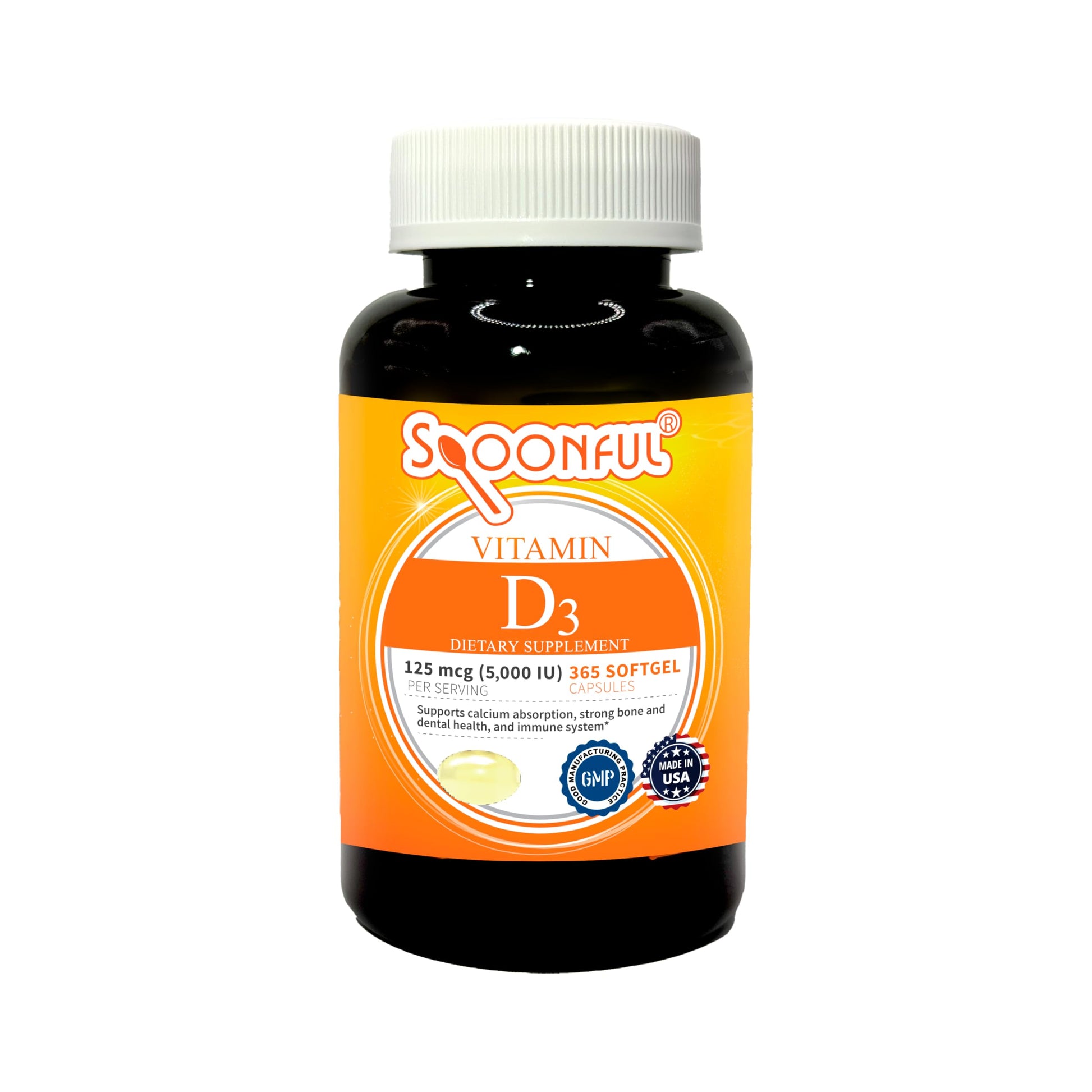 Spoonful Vitamin D3 with Coconut Oil Softgel Capsules 365 Count