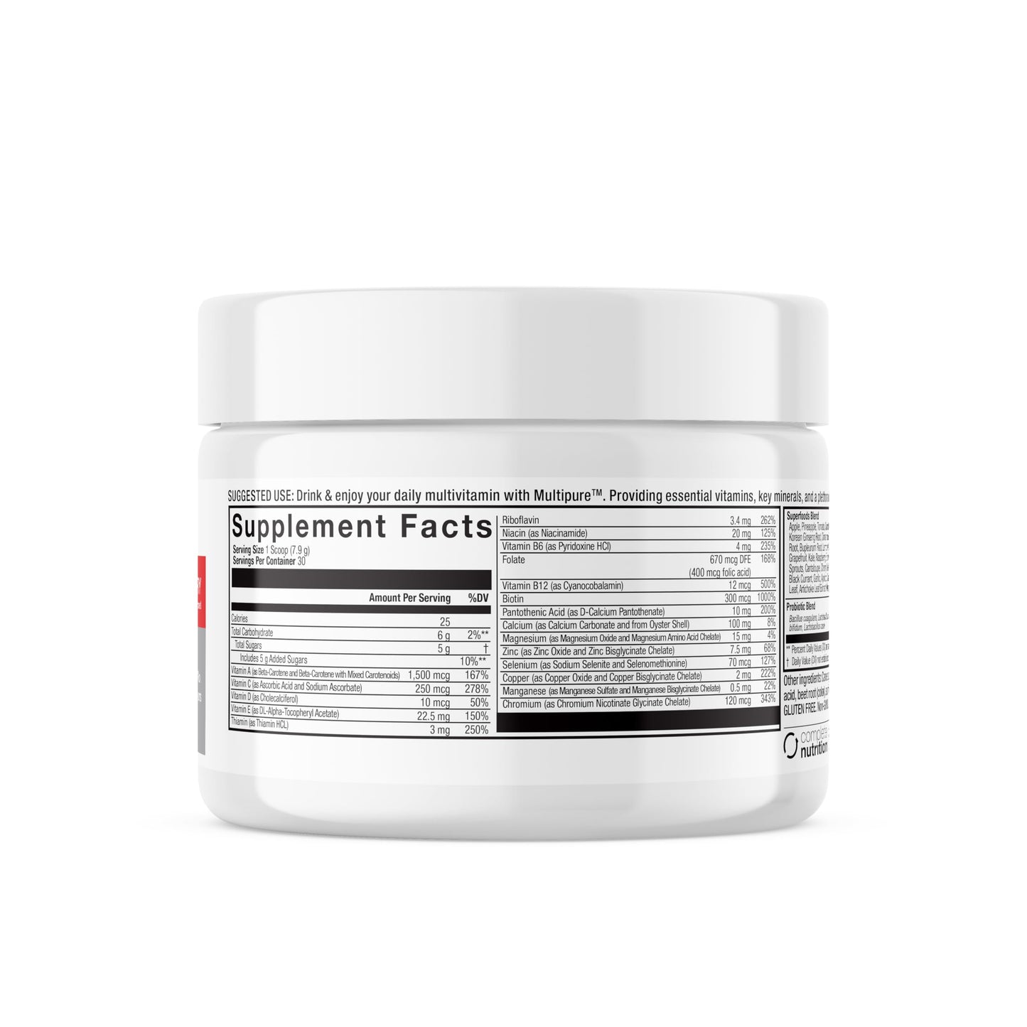 Complete Nutrition Reclaim Multi Pure Mixed Berry Digestive and Immune Support, Vitamin and Mineral Supplement, Powder, 8.27 Ounce