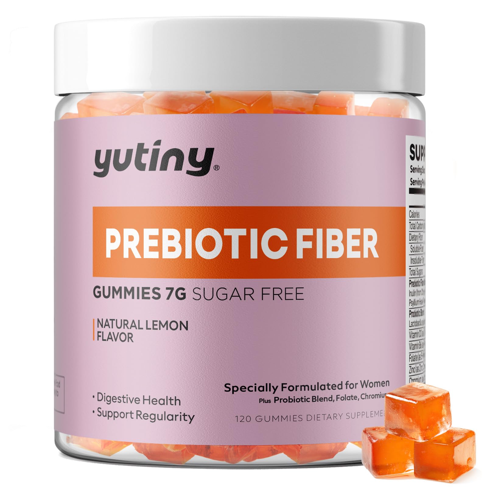 Yutiny Fiber Gummies for Women Gummy, 120 Chews