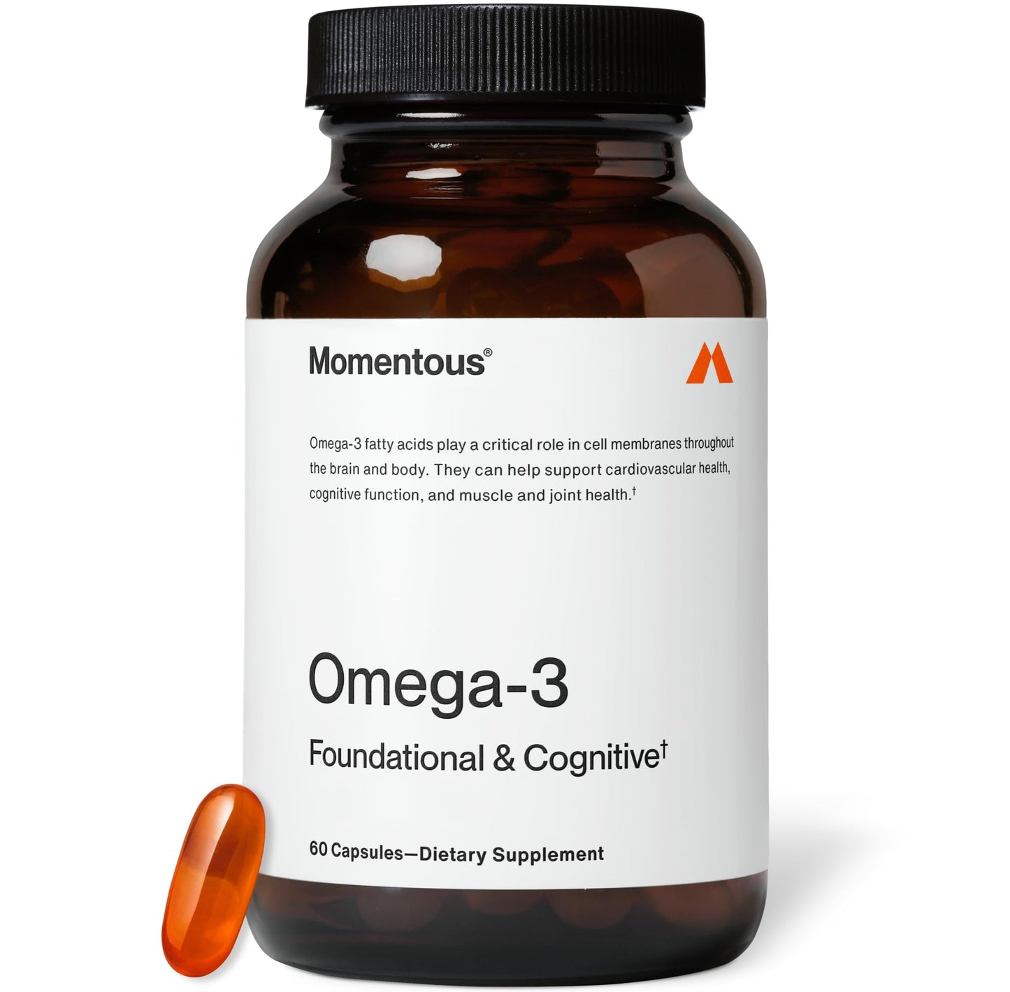 Momentous Omega-3 Fish Oil Softgels, 60 Count