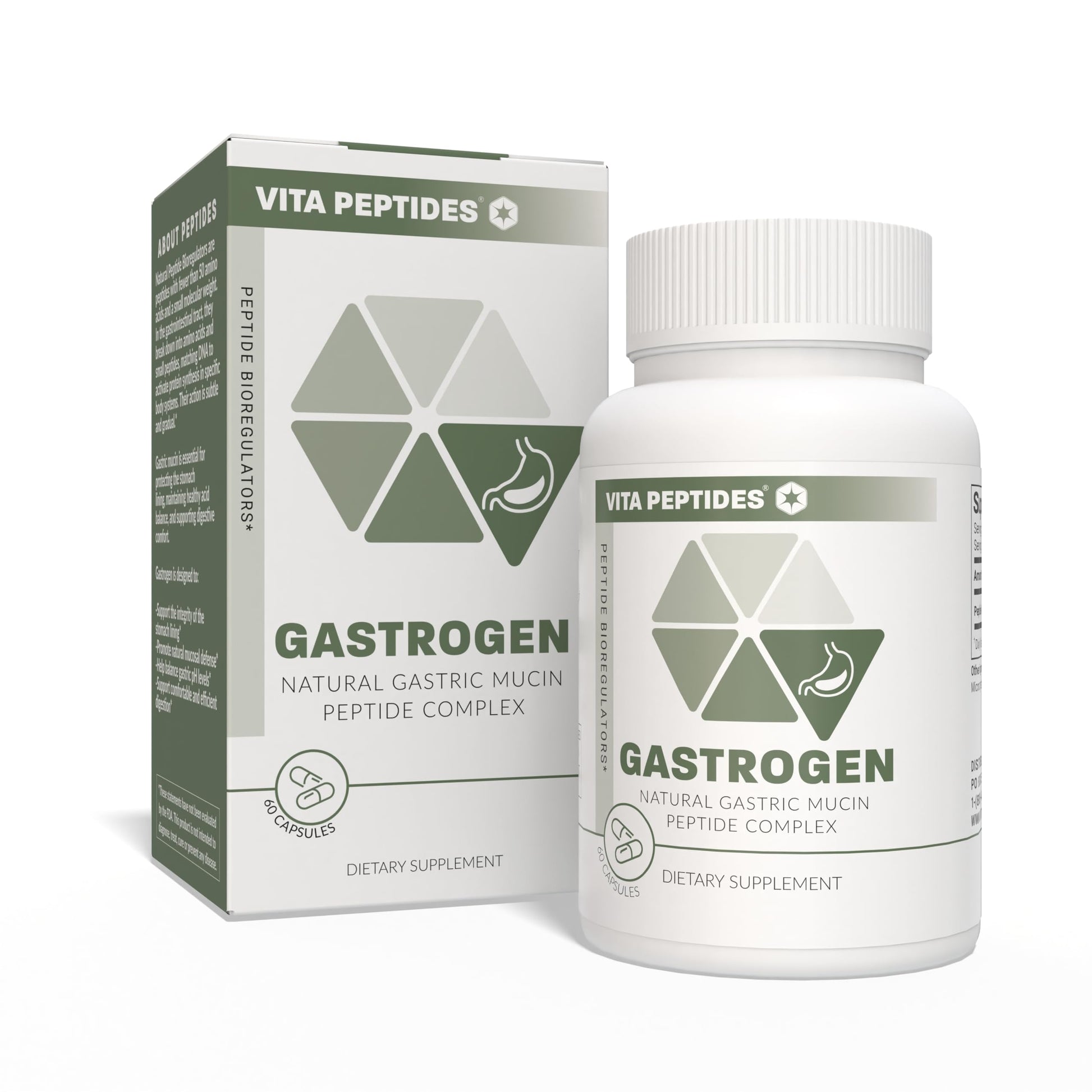 Vita Peptides Gastrogen Gastric Mucin Natural Peptide Bioregulator Capsule, 60 Count