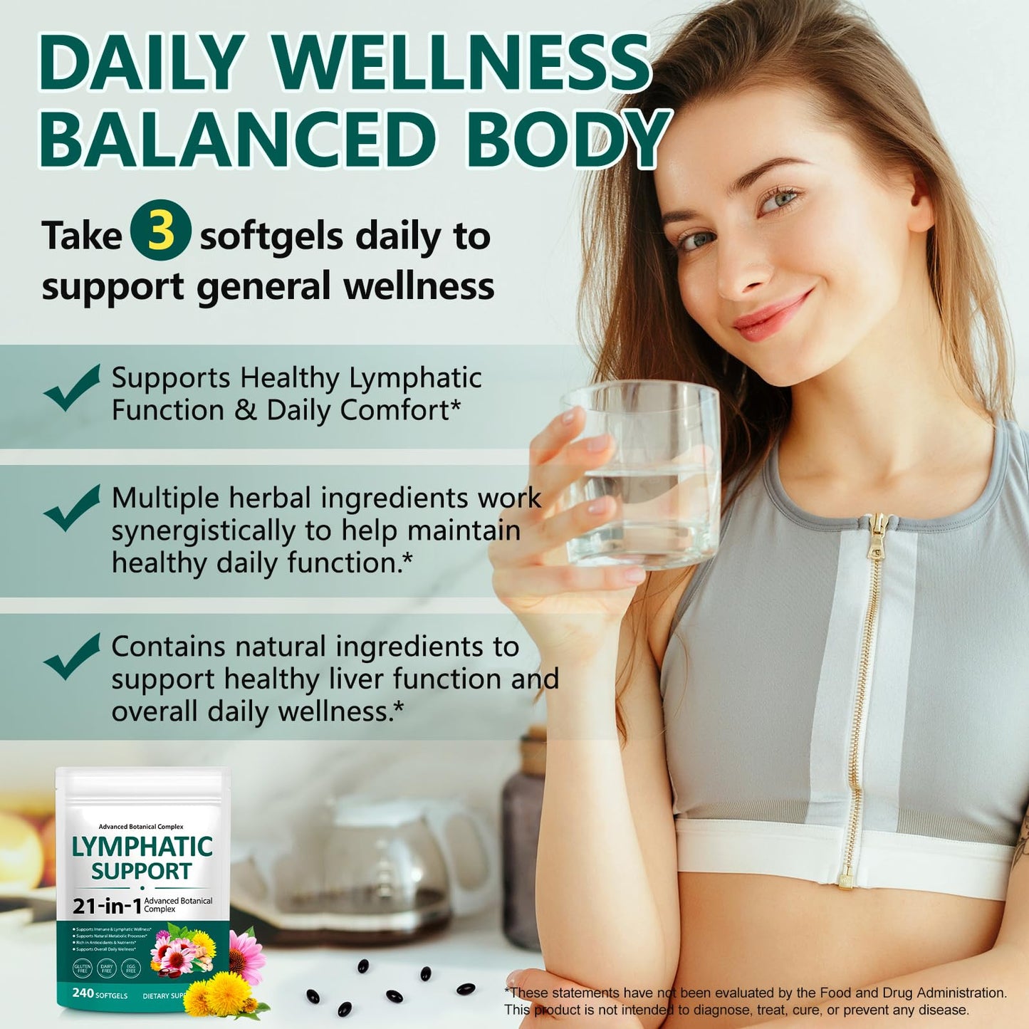 ZBQIEX Lymphatic Drainage Supplements Softgels 480