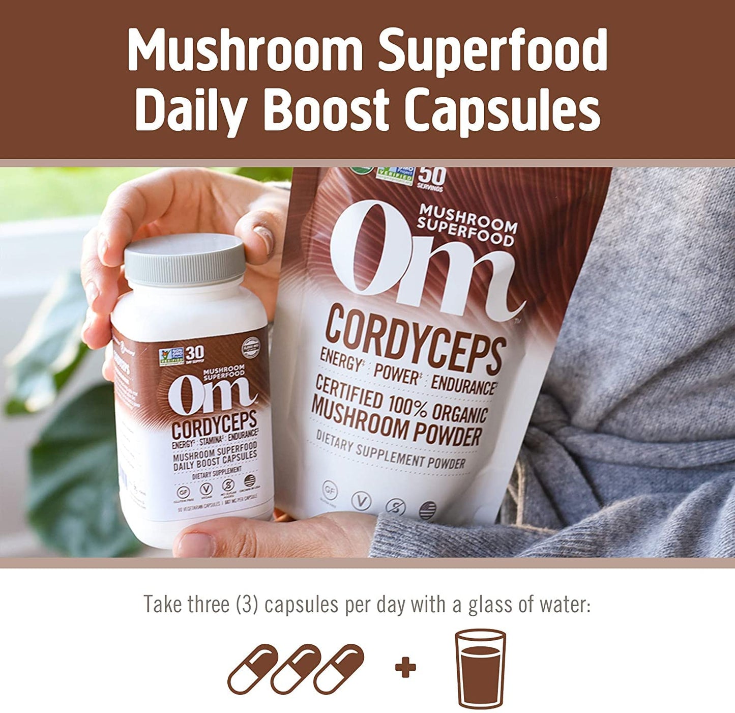OM MUSHROOM SUPERFOOD Cordyceps Mushroom Capsules 90 Count