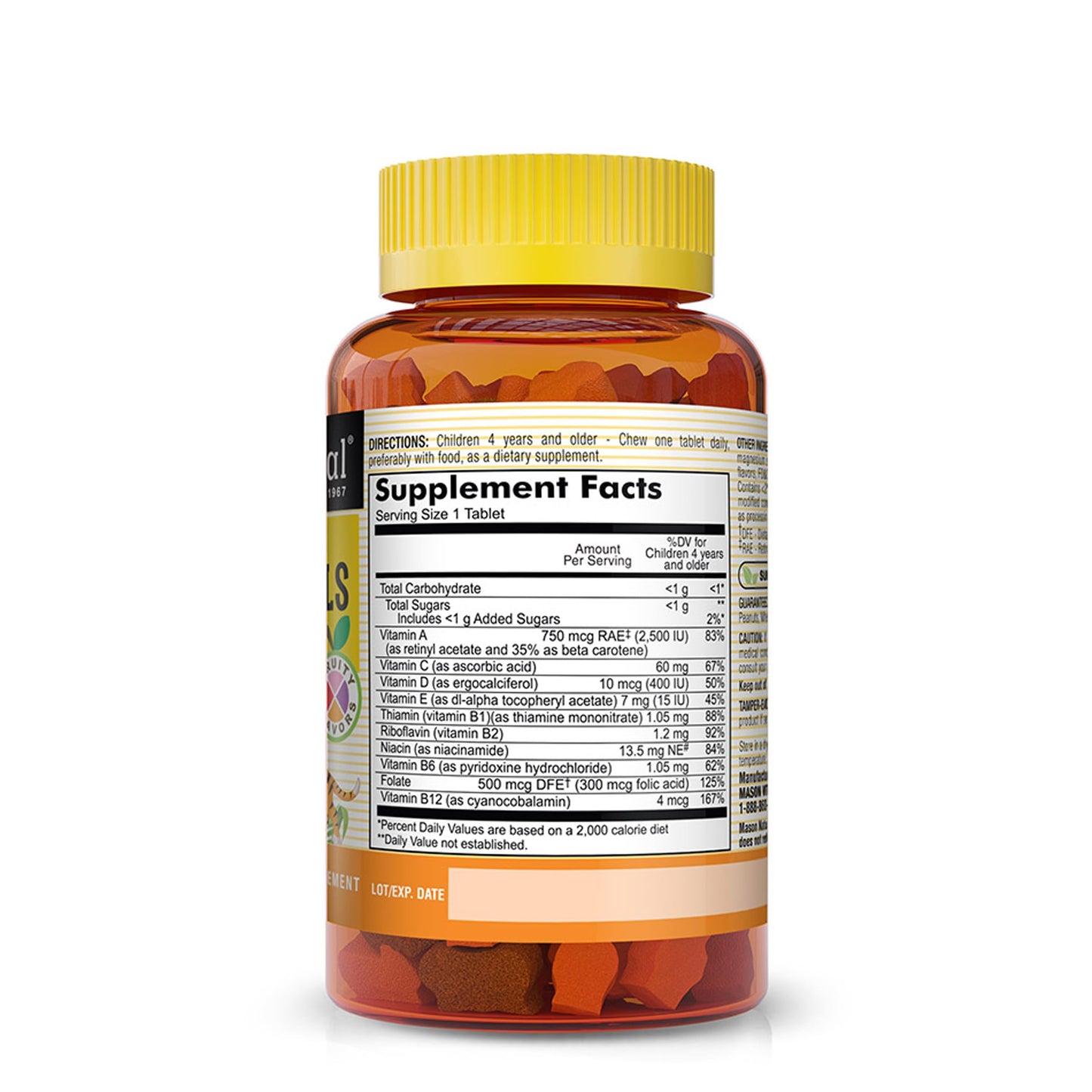 Mason Natural Chewable Little Animals Multivitamins for Kids, 60 Tablets