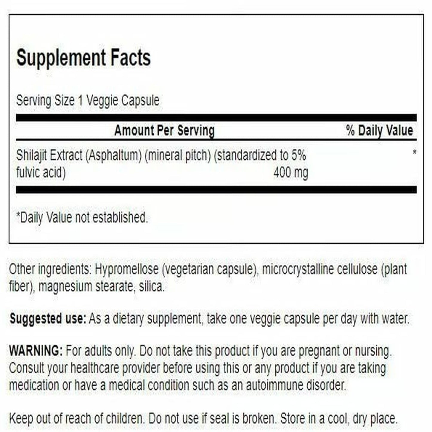 Swanson Shilajit Extract Veggie Capsules 120 Count