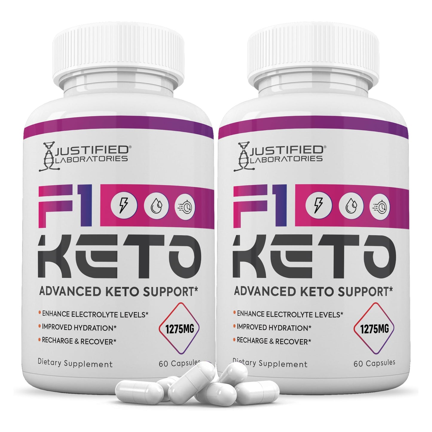 Justified Laboratories F1 Keto Capsules 60 Count (Pack of 2)