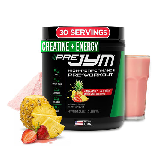JYM Supplement Science Pre JYM Pineapple Strawberry Pre Workout Powder, 27 Servings