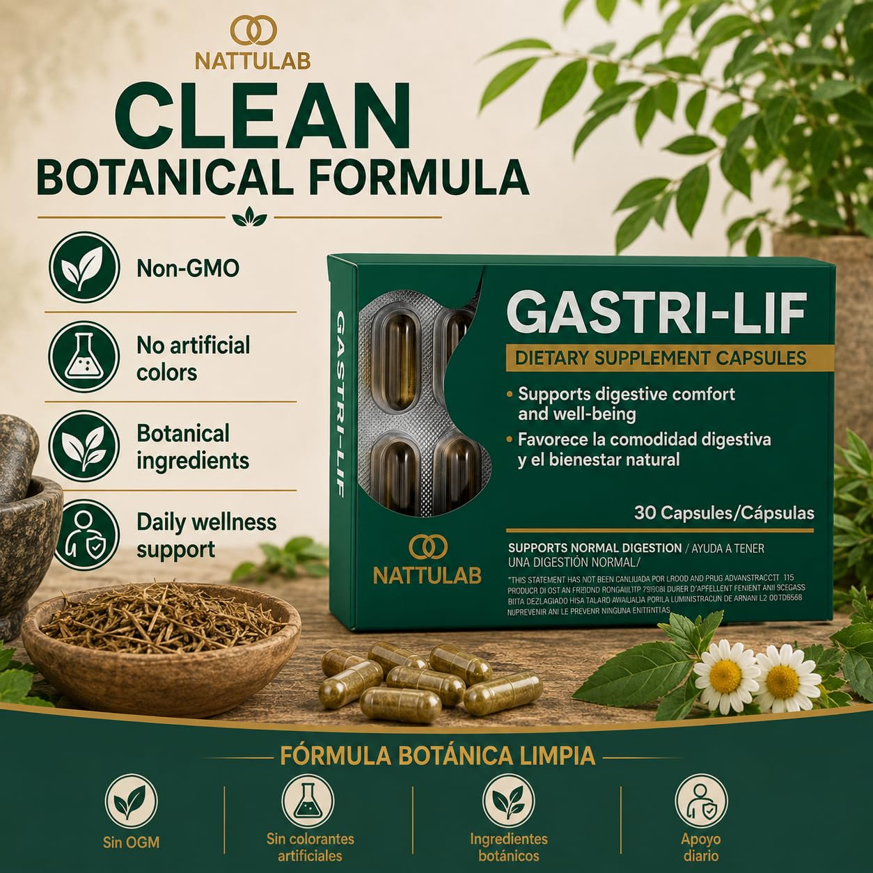 NATTULAB GASTRI-LIF Capsule 1 Count