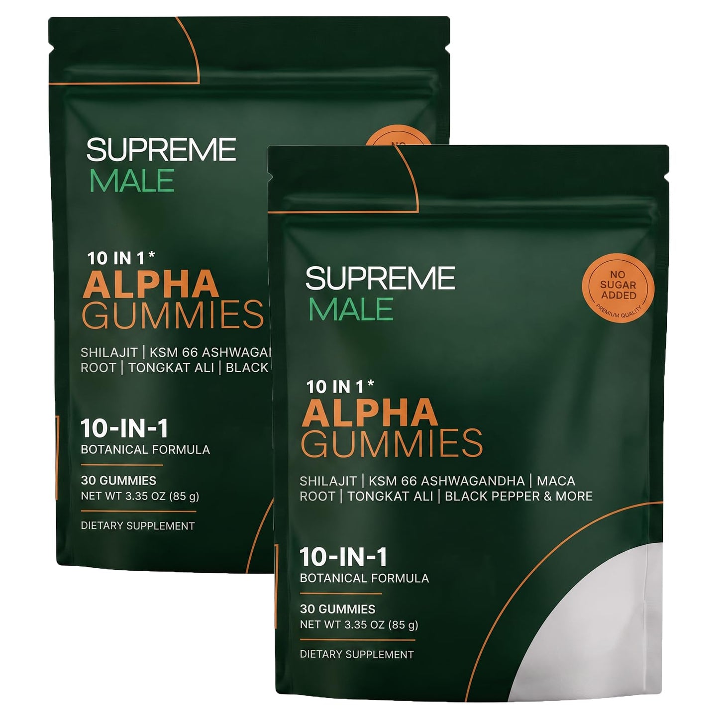 Rtettoa Supreme Male Alpha Gummies 10 in 1 Men's Vitality Gummies with Shilajit, Tongkat Ali, Maca Root & Ashwagandha Daily Energy & Stamina Support Herbal Supplement Gummy 30 Count