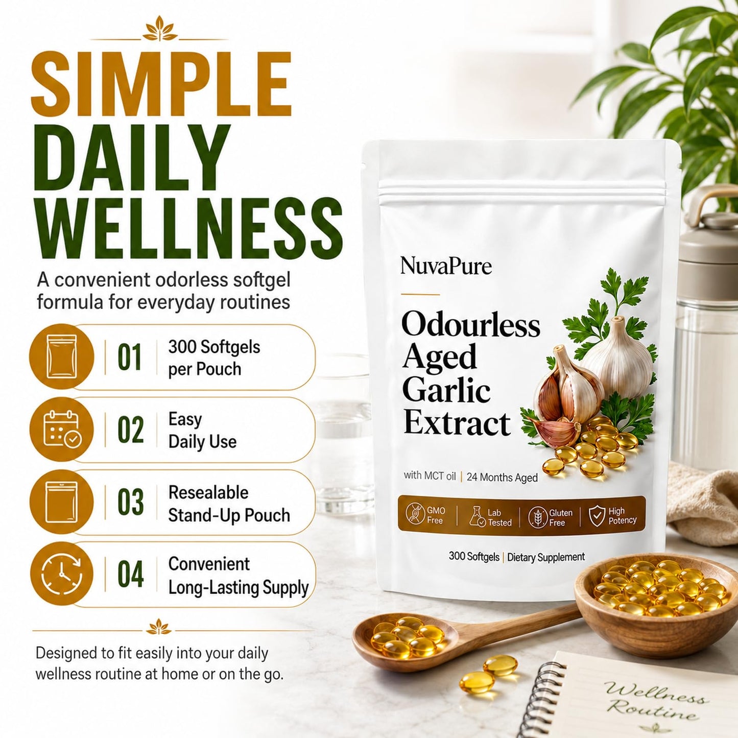 KWEZTY Nuvapure Aged Garlic Capsules 1 Count
