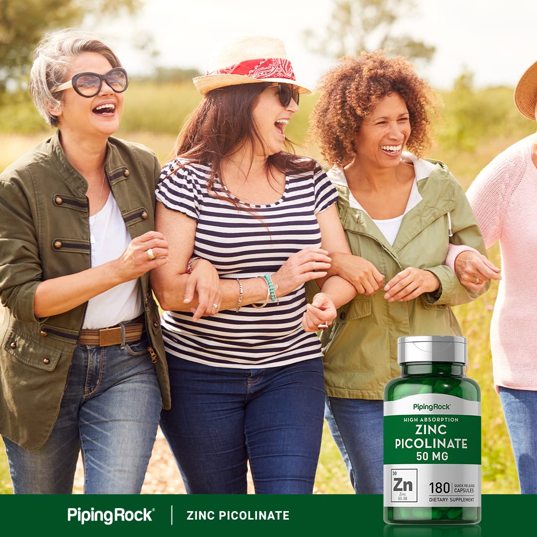 Piping Rock Zinc Picolinate 50 mg Capsules 180 Count